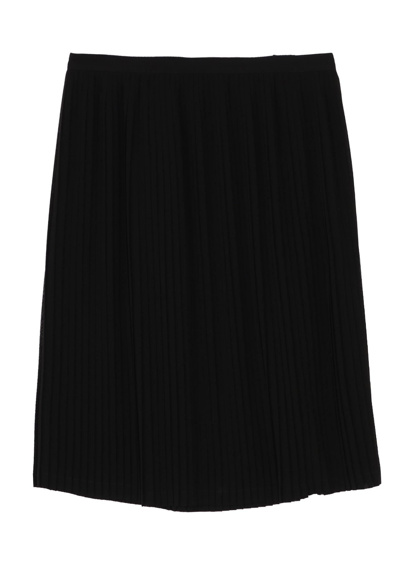 BLACK CHIFFON PLEATS WRAP SKIRT