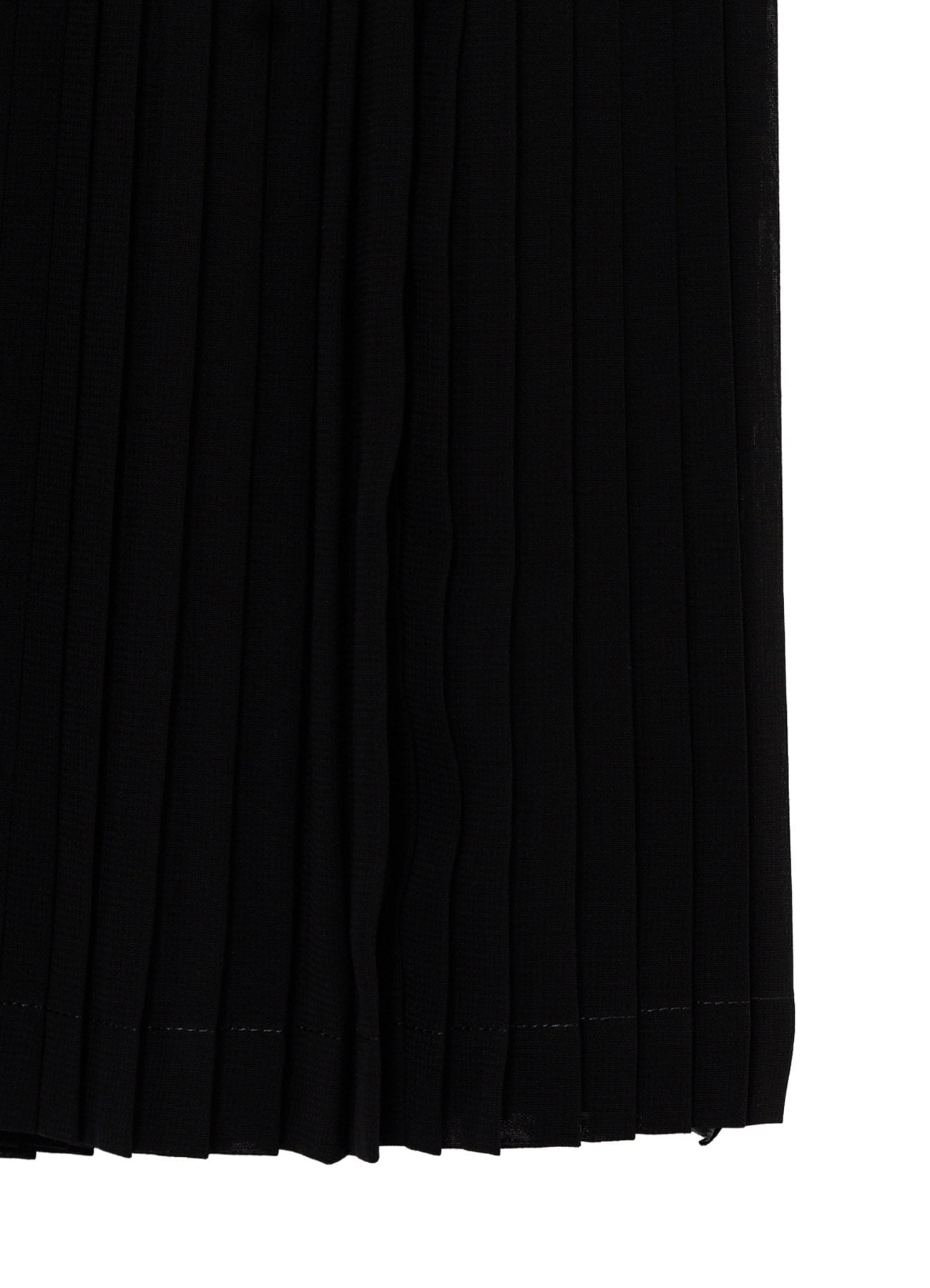 BLACK CHIFFON PLEATS WRAP SKIRT