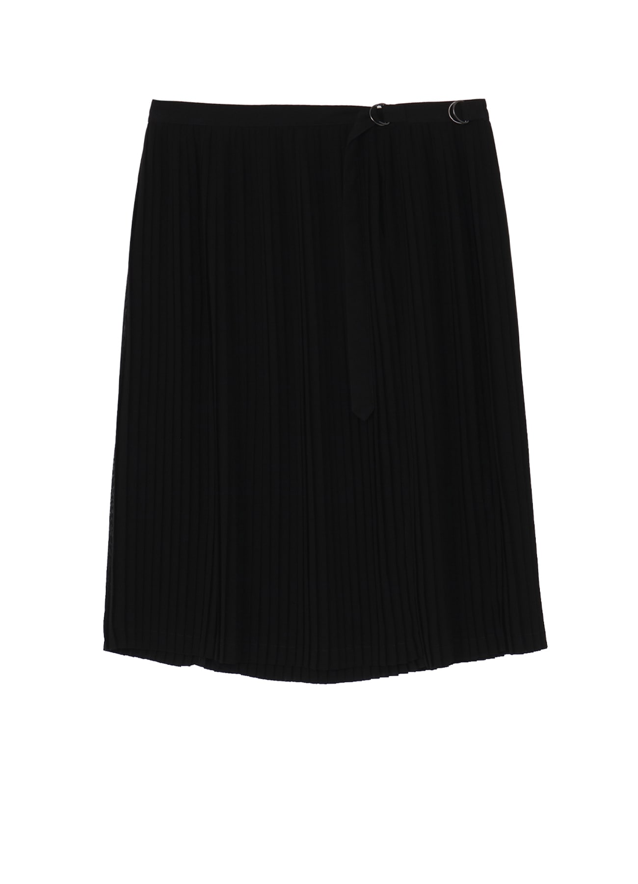 BLACK CHIFFON PLEATS WRAP SKIRT