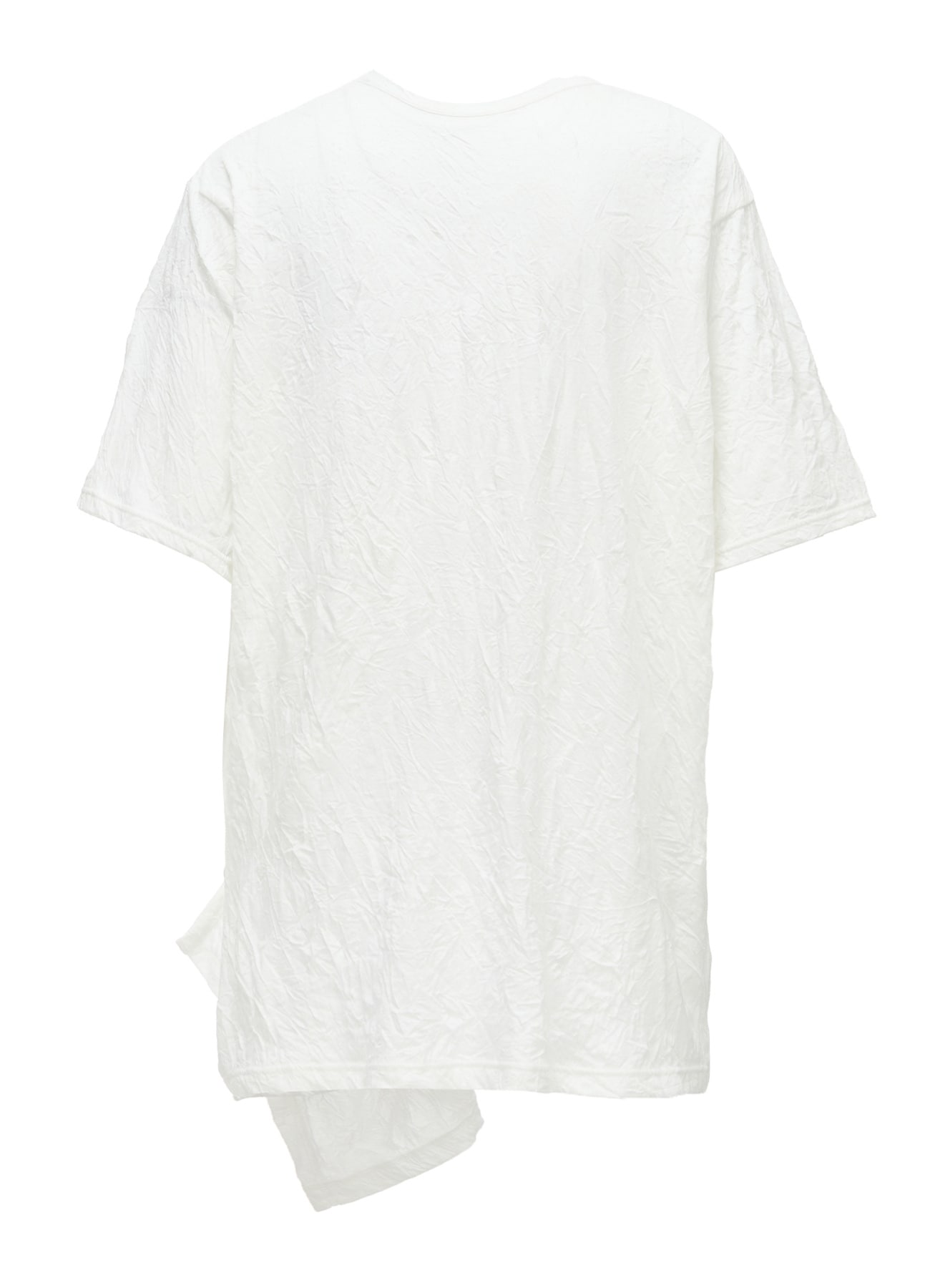 CATCH WASHER WRINKLE JERSEY LEFT SIDE CUT OUT SHORT SLEEVED T