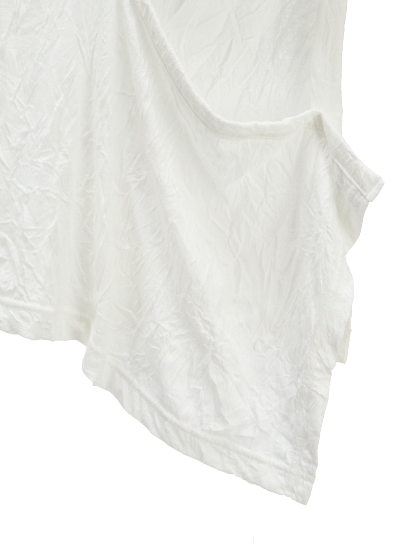 CATCH WASHER WRINKLE JERSEY LEFT SIDE CUT OUT SHORT SLEEVED T