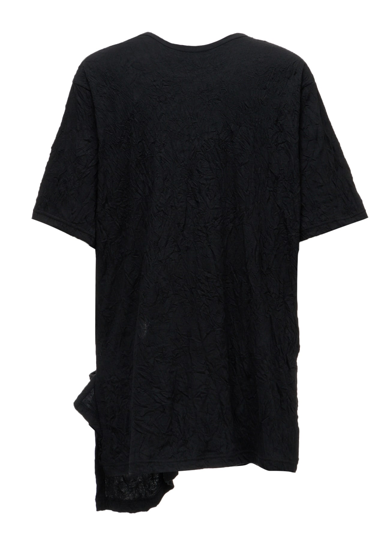 CATCH WASHER WRINKLE JERSEY LEFT SIDE CUT OUT SHORT SLEEVED T