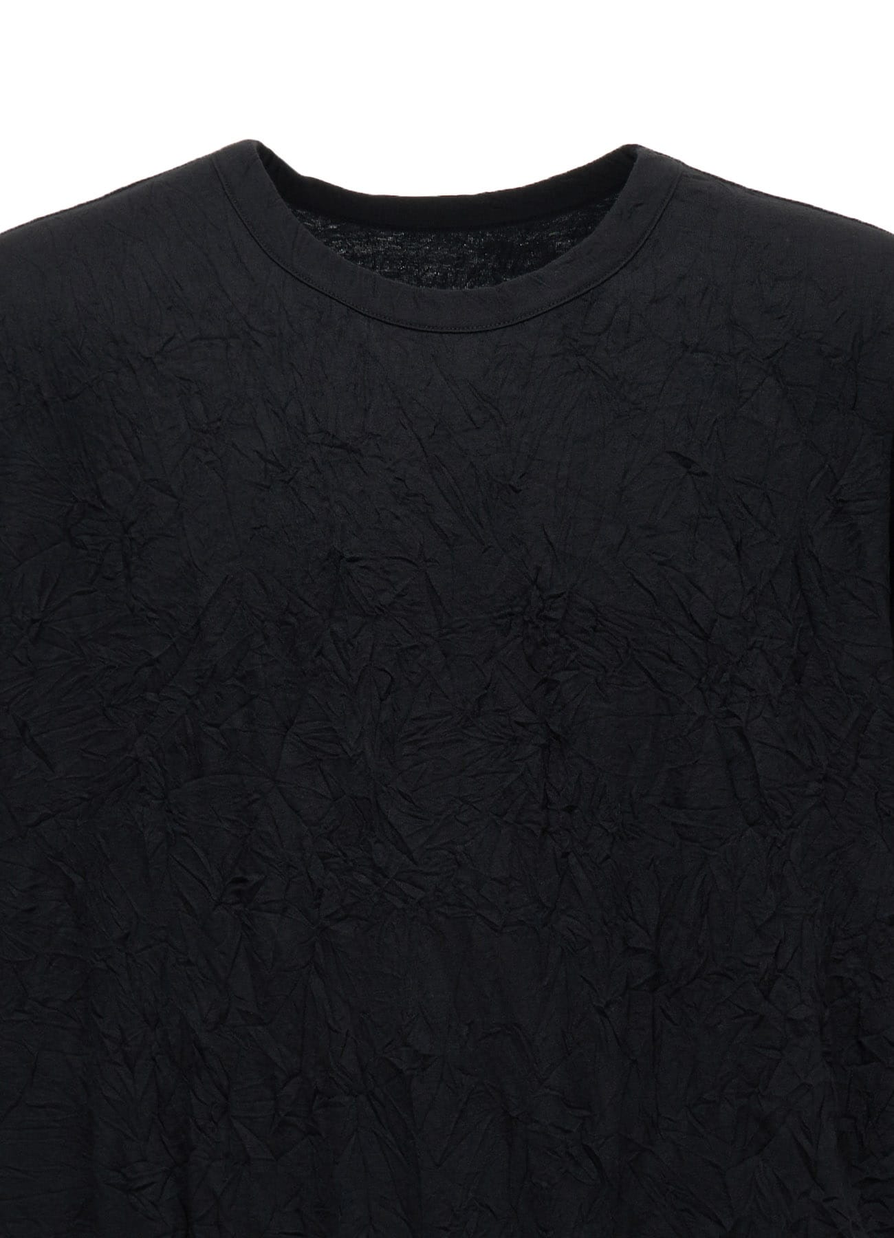 CATCH WASHER WRINKLE JERSEY LEFT SIDE CUT OUT SHORT SLEEVED T