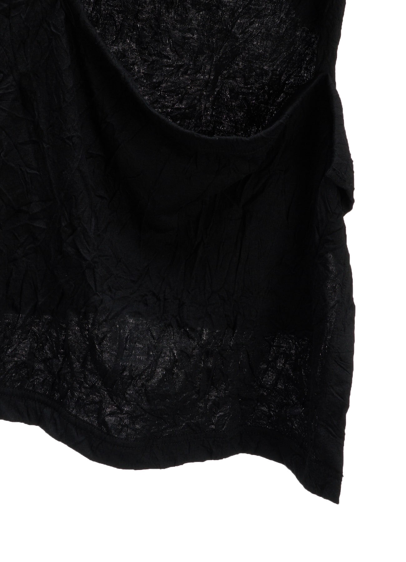CATCH WASHER WRINKLE JERSEY LEFT SIDE CUT OUT SHORT SLEEVED T