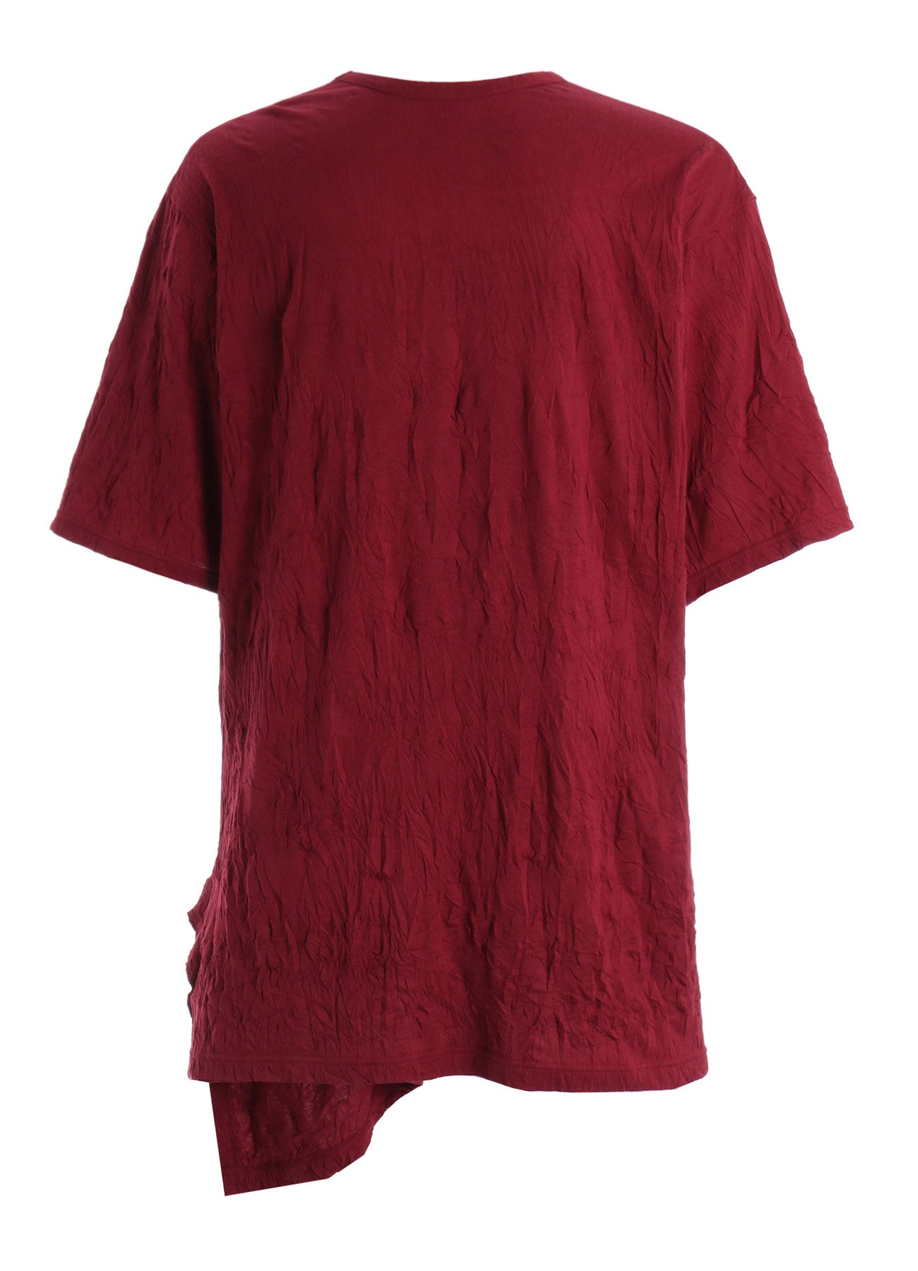 CATCH WASHER WRINKLE JERSEY LEFT SIDE CUT OUT SHORT SLEEVED T