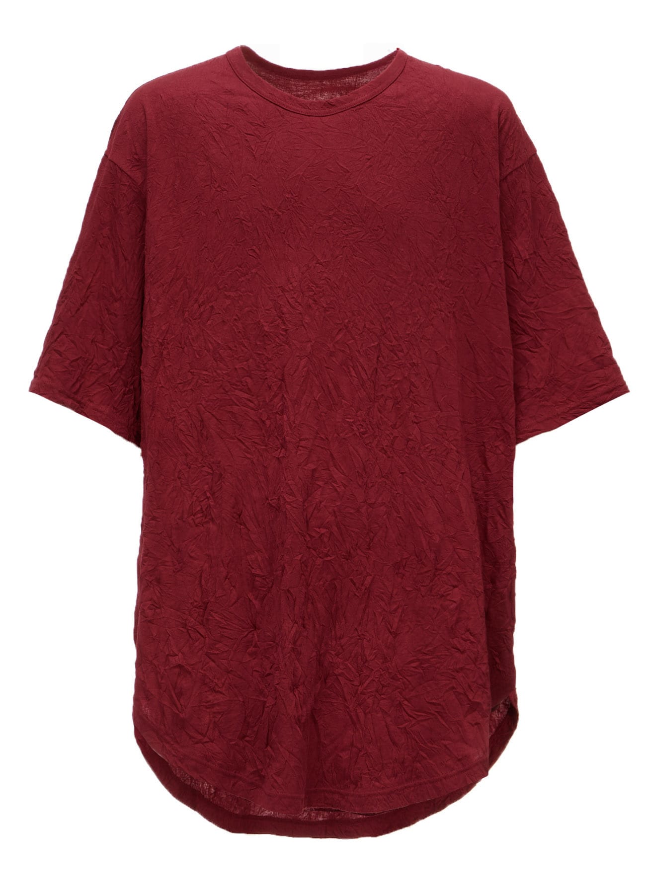 CATCH WASHER WRINKLE JERSEY ROUND HEM JUMBO SHORT SLEEVED T