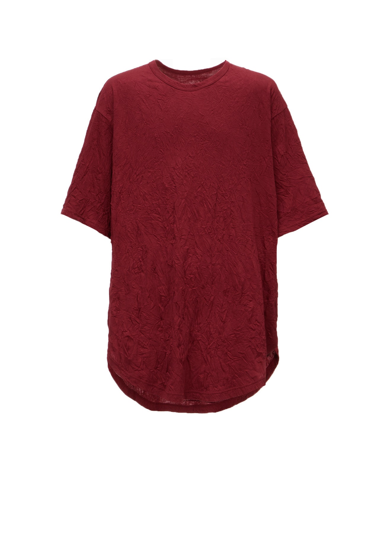 CATCH WASHER WRINKLE JERSEY ROUND HEM JUMBO SHORT SLEEVED T