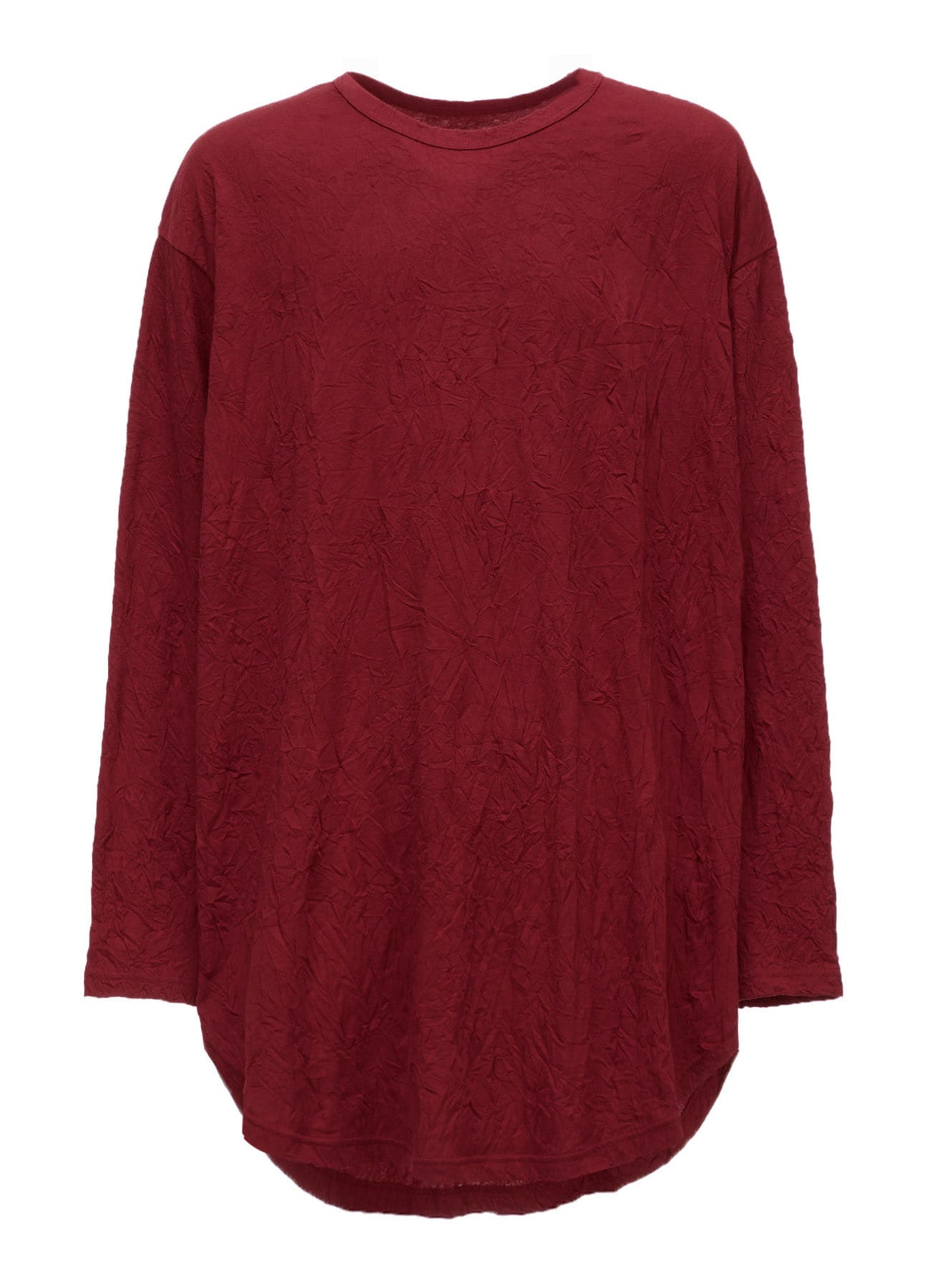 CATCH WASHER WRINKLE JERSEY ROUND HEM JUMBO LONG SLEEVED T
