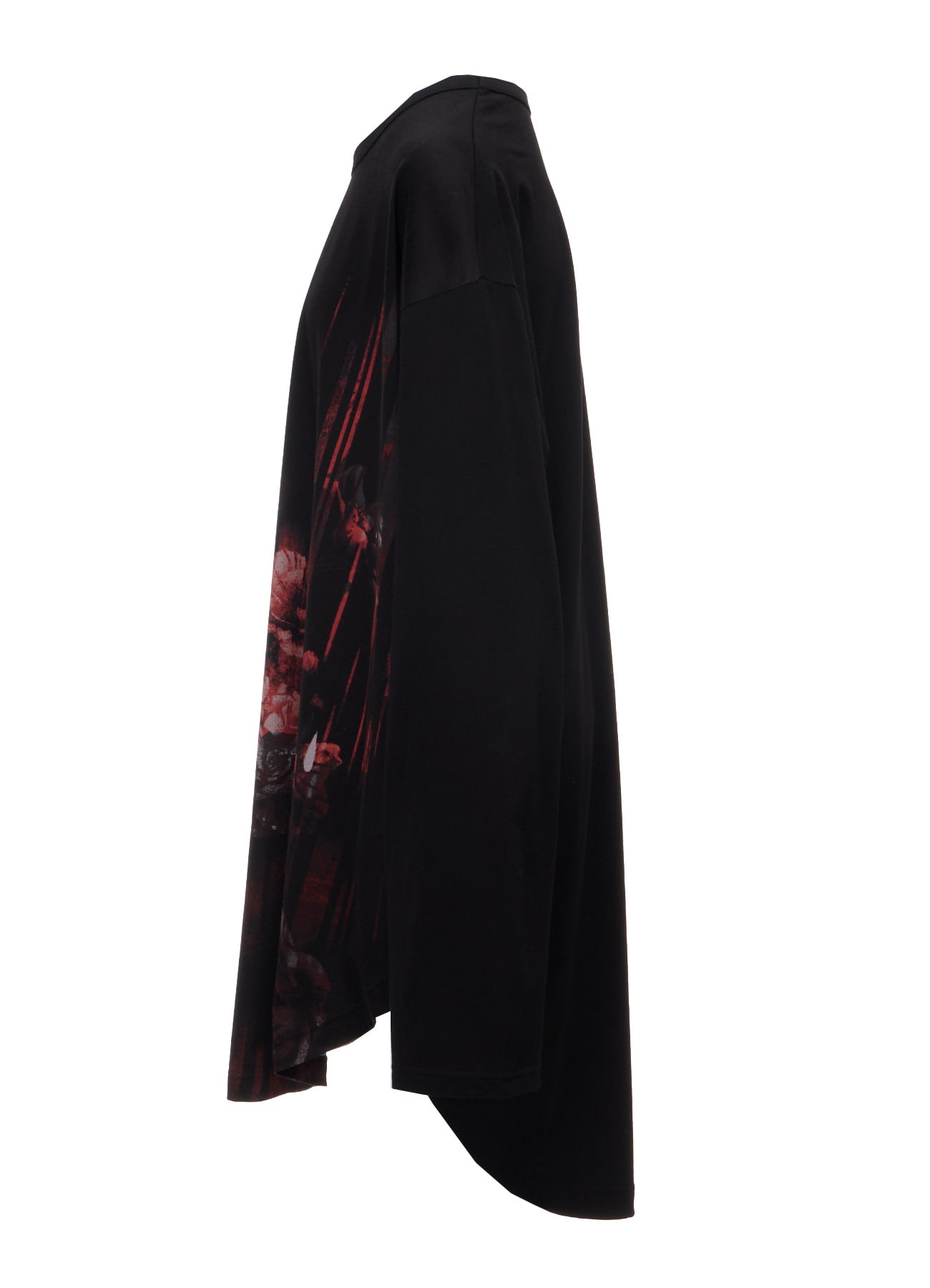 FLORAL STRIPED & COTTON JERSEY JUMBO LONG-SLEEVED T-SHIRT