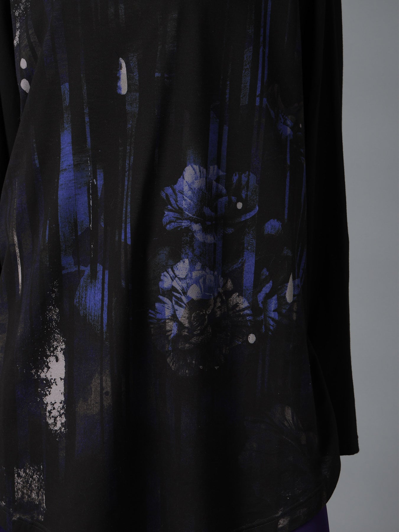 FLORAL STRIPED & COTTON JERSEY JUMBO LONG-SLEEVED T-SHIRT