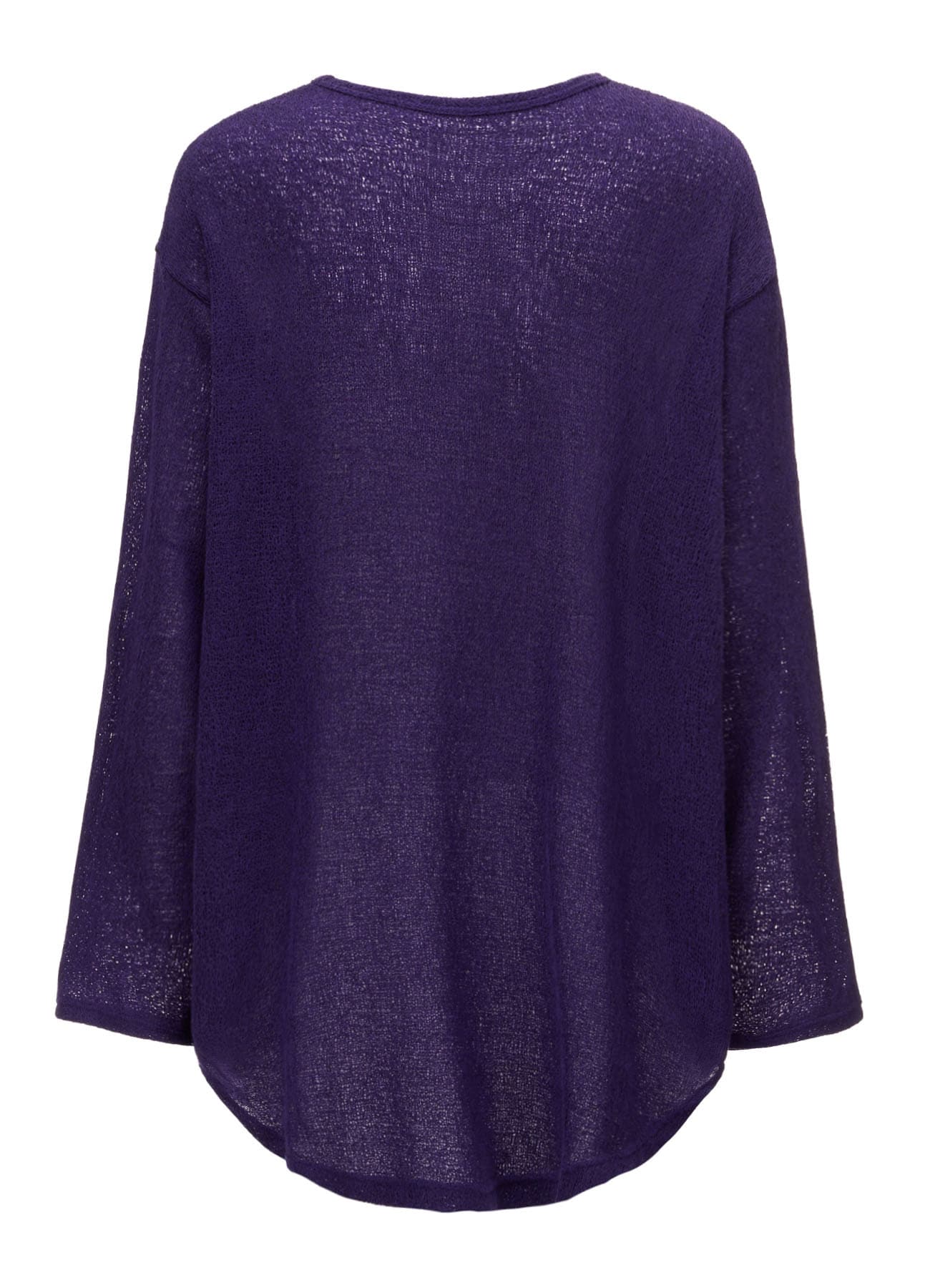 SPIDER WEB KNIT ROUND-HEM JUMBO LONG-SLEEVED T