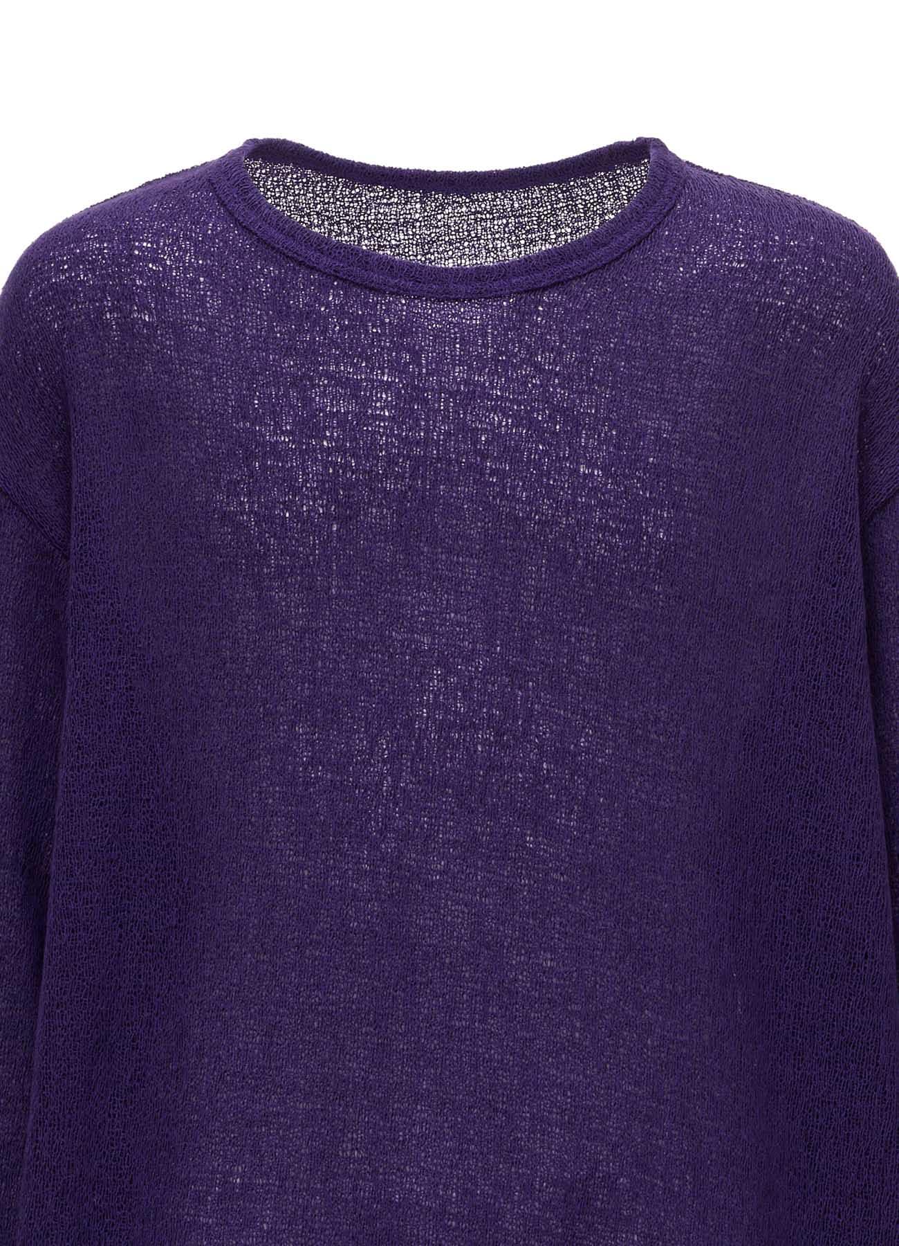 SPIDER WEB KNIT ROUND-HEM JUMBO LONG-SLEEVED T