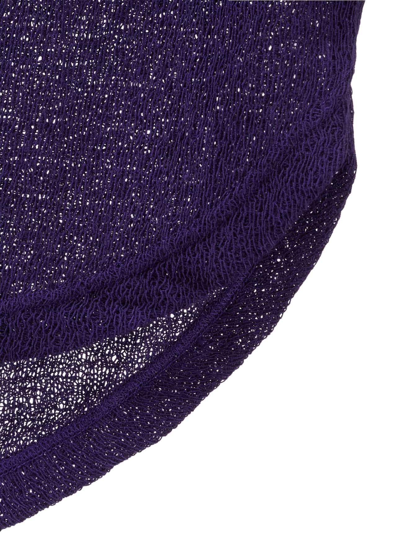 SPIDER WEB KNIT ROUND-HEM JUMBO LONG-SLEEVED T