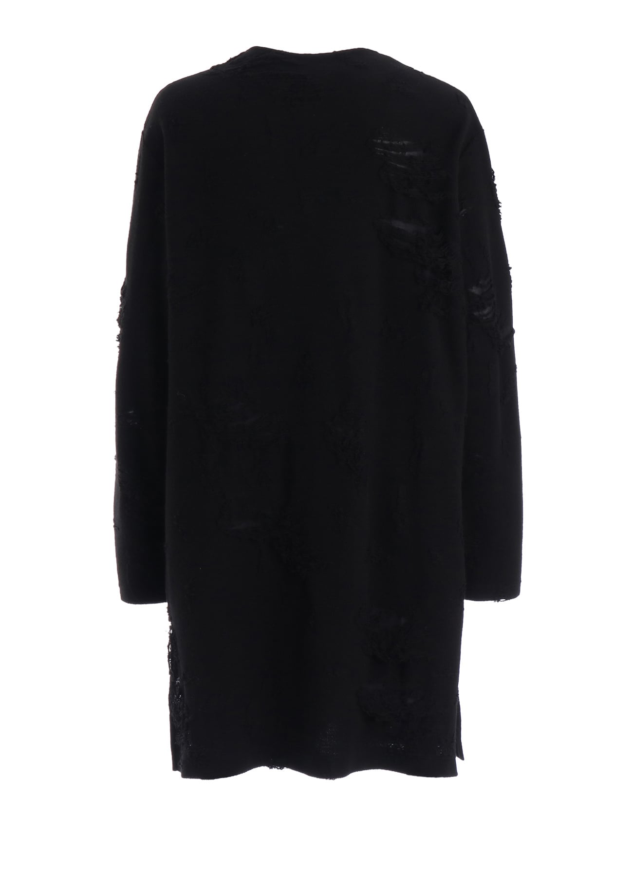 DAMAGE JACQUARD FRENCH TERRY V-NECK LONG CARDIGAN