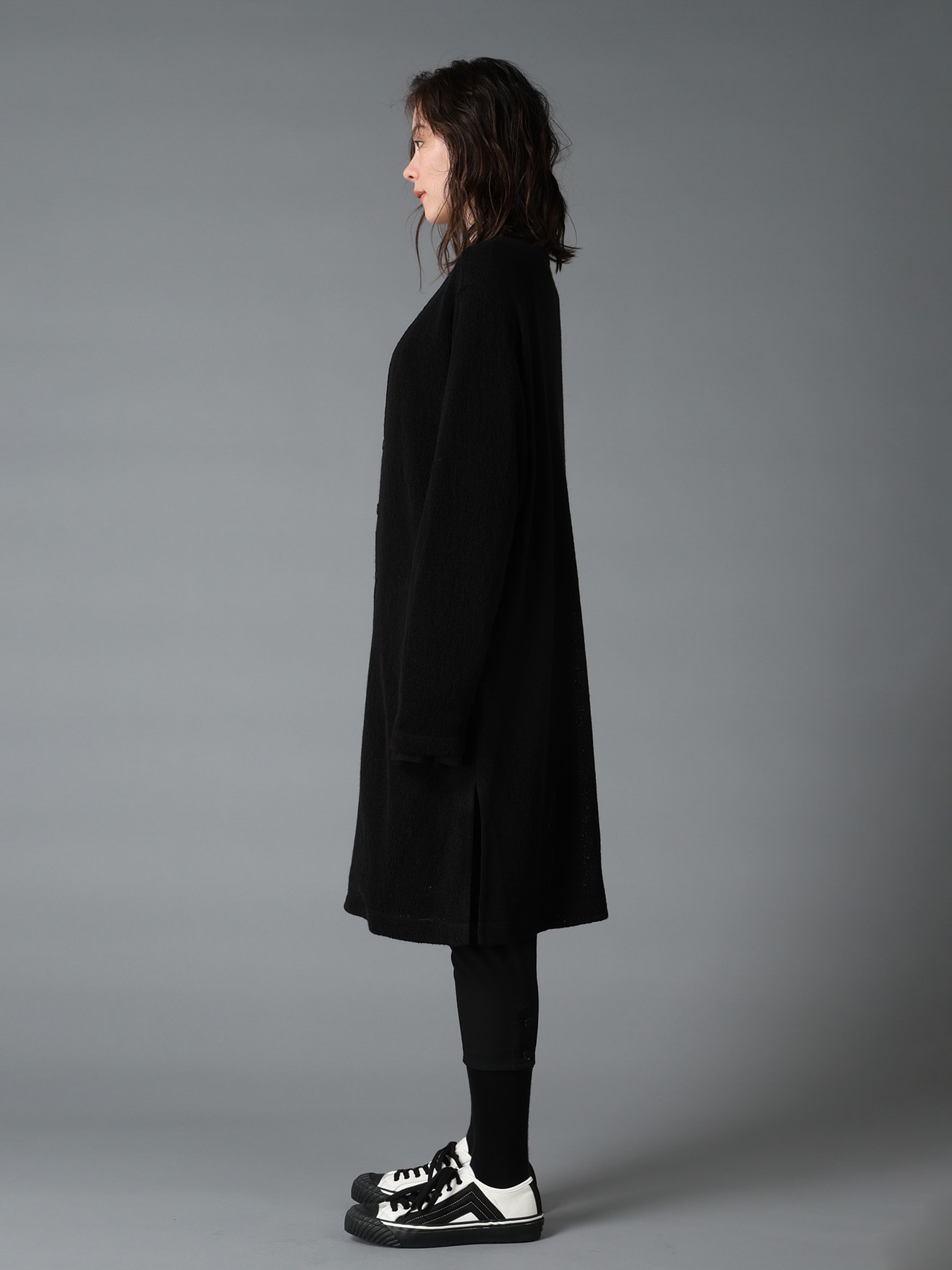 SPIDER WEB KNIT V-NECK LONG CARDIGAN