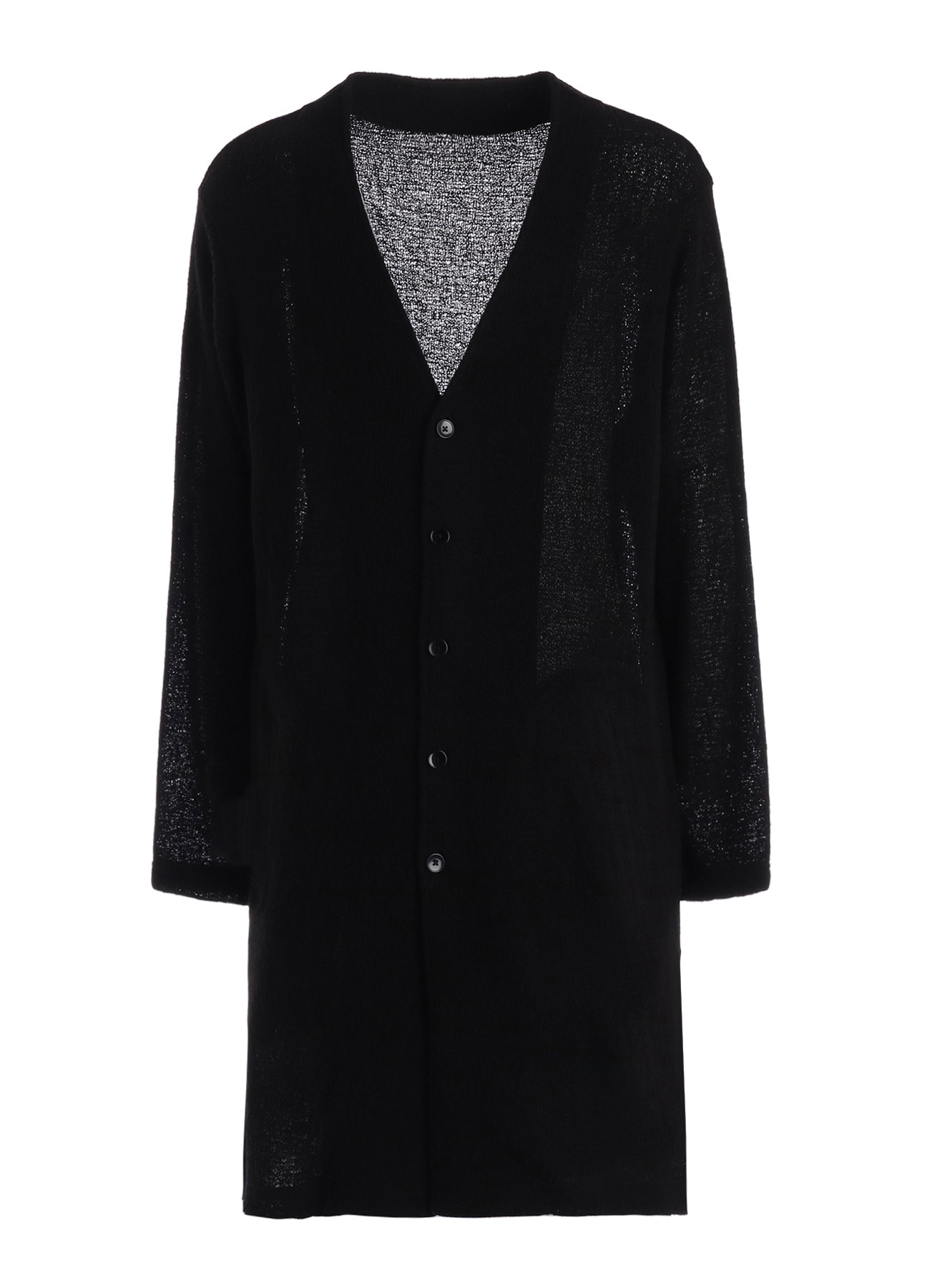 SPIDER WEB KNIT V-NECK LONG CARDIGAN(FREE SIZE Black): Ground Y