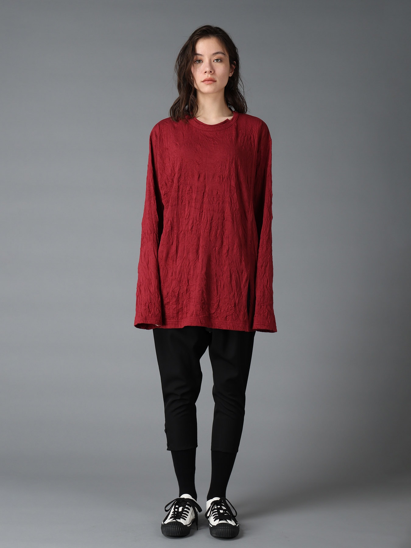 CATCH WASHER WRINKLE JERSEY MIX LONG SLEEVED T