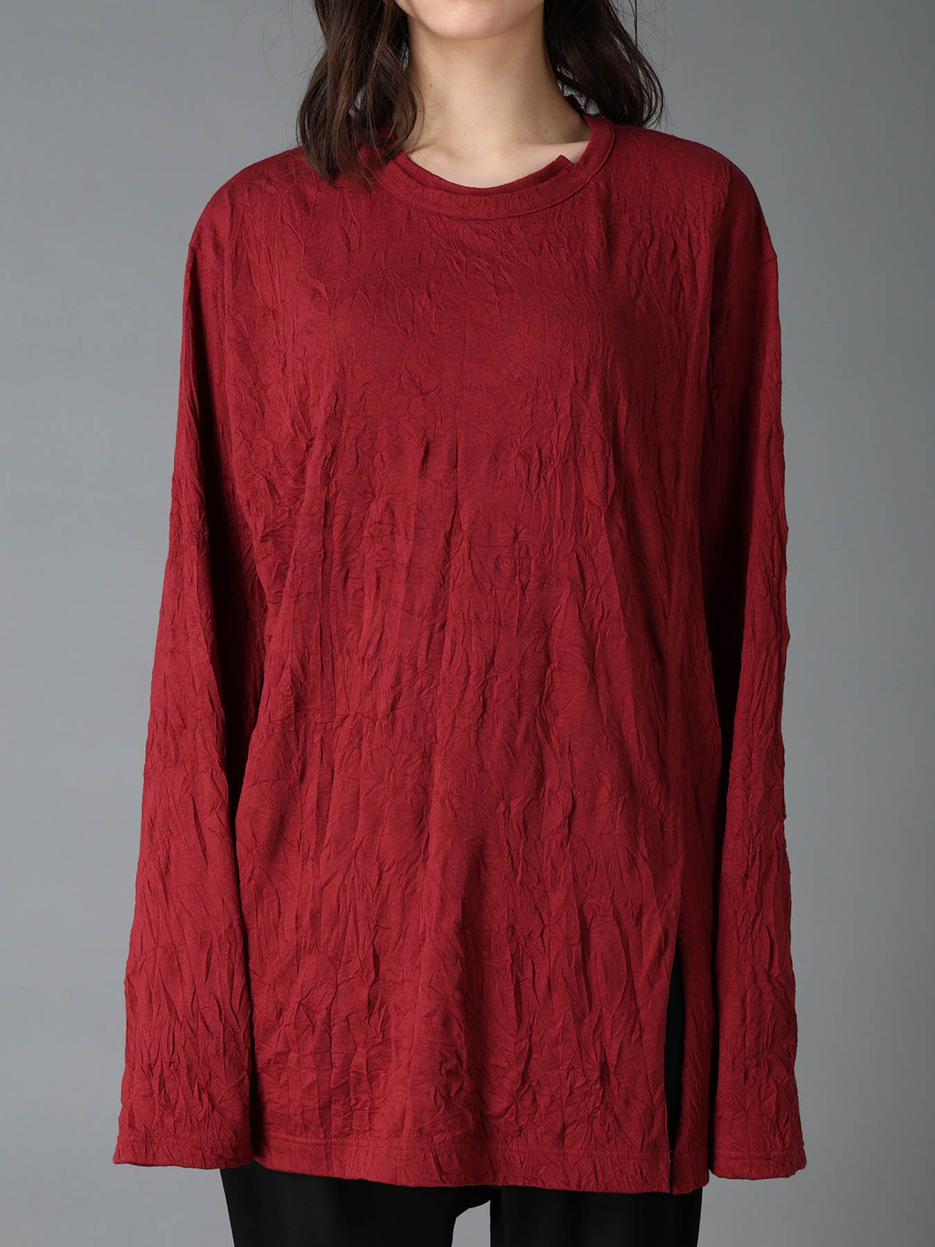 CATCH WASHER WRINKLE JERSEY MIX LONG SLEEVED T
