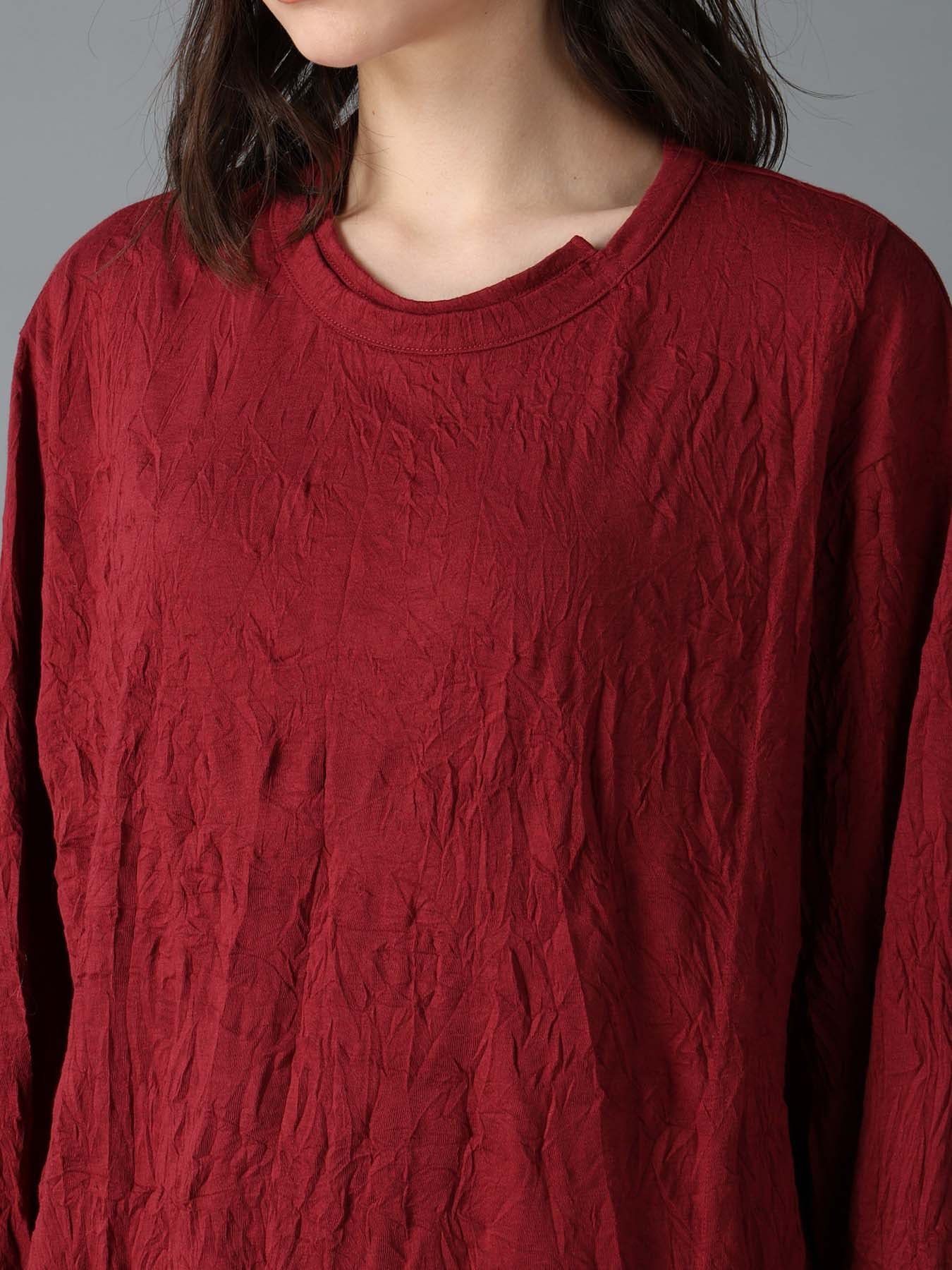 CATCH WASHER WRINKLE JERSEY MIX LONG SLEEVED T