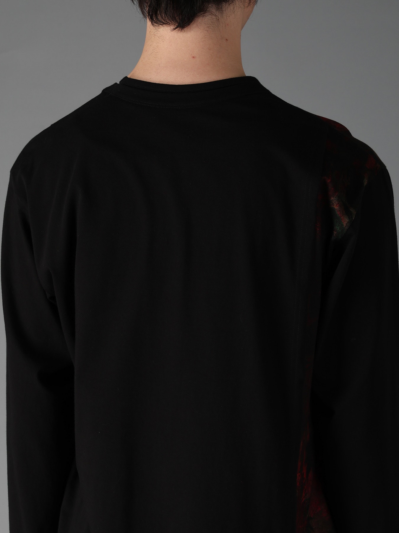 SHADOW FLORAL + COTTON JERSEY MIX LONG SLEEVED T