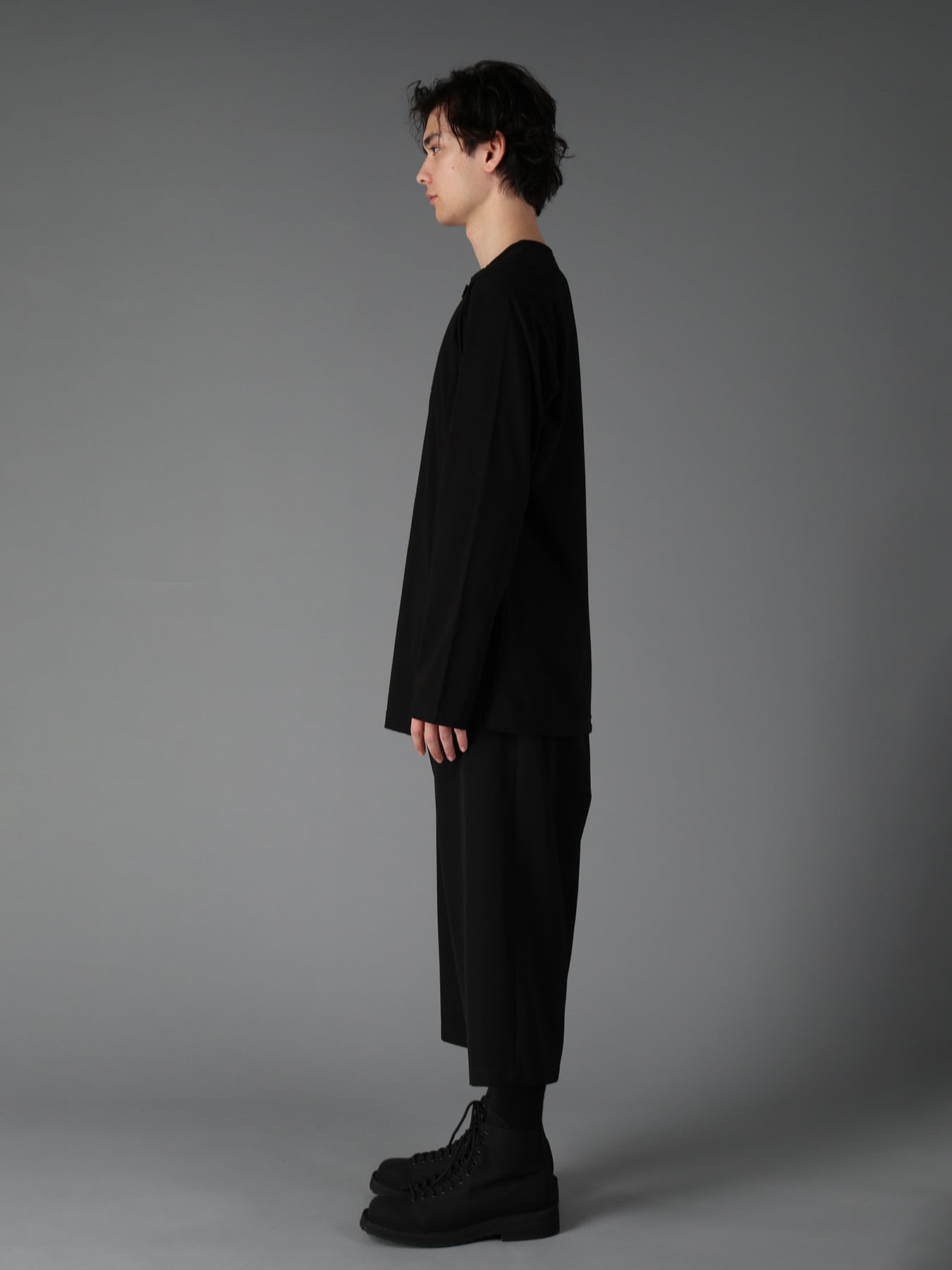 COTTON JERSEY CUT-OFF LONG SLEEVED T