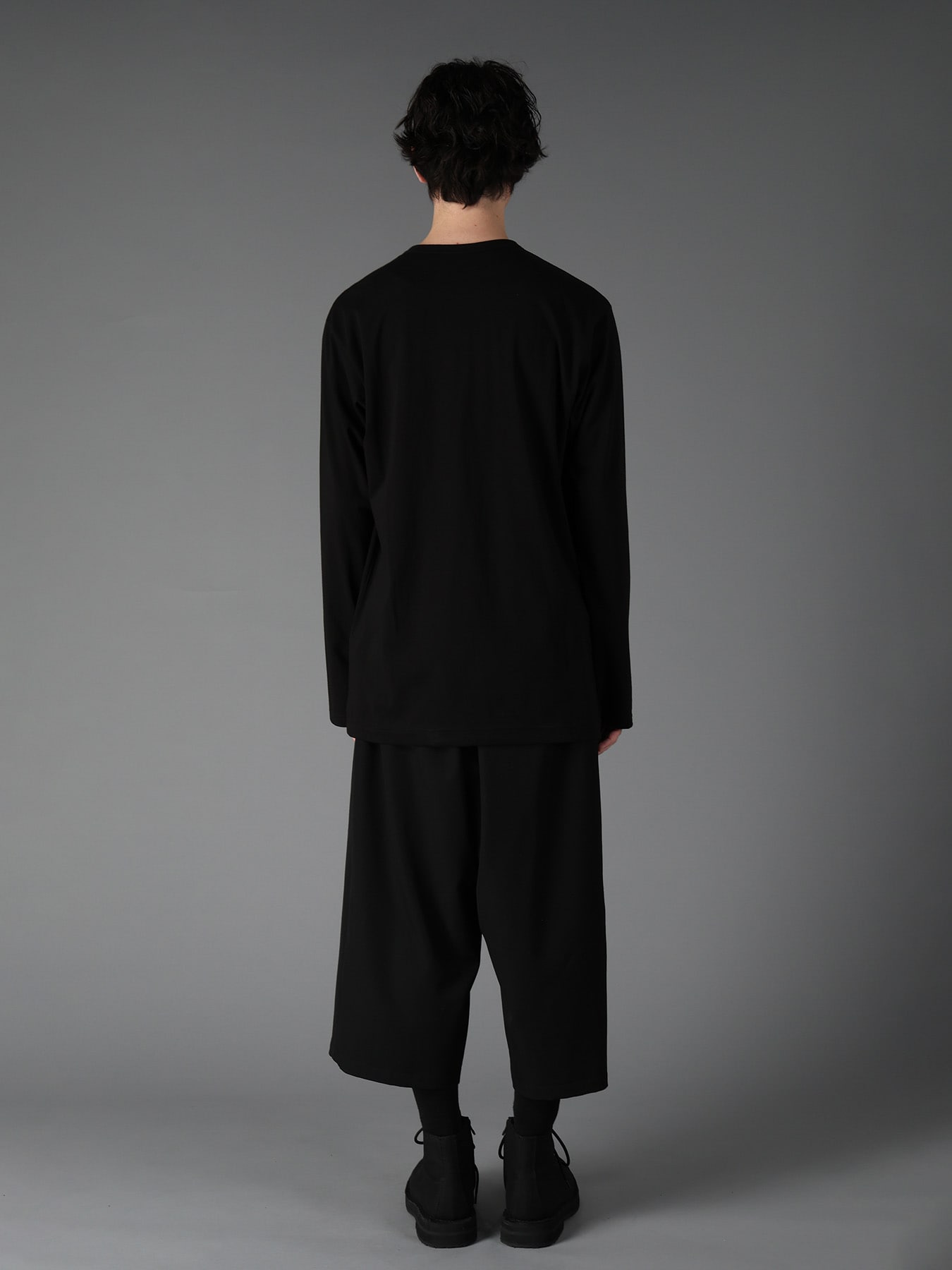 COTTON JERSEY CUT-OFF LONG SLEEVED T
