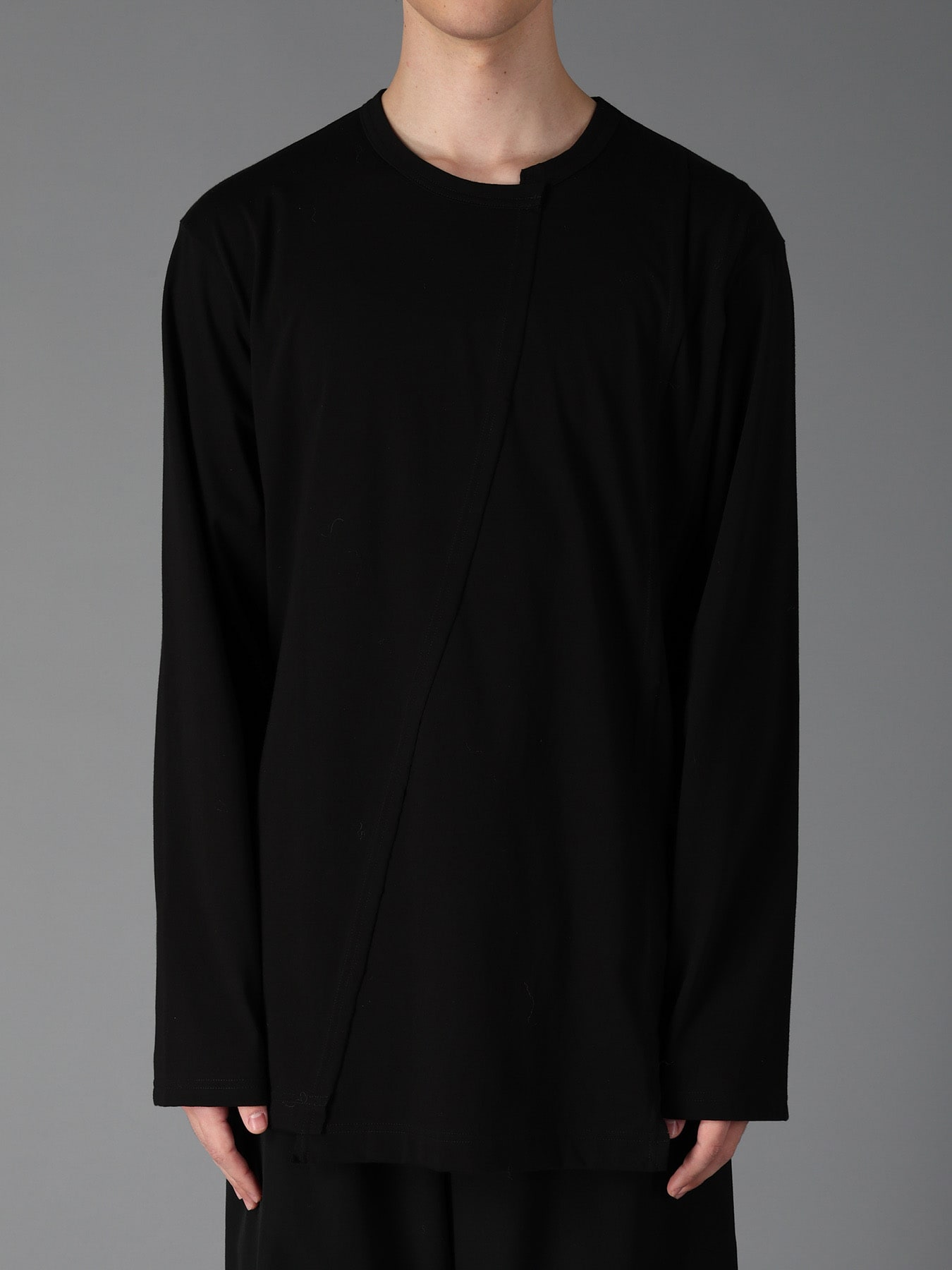 COTTON JERSEY CUT-OFF LONG SLEEVED T