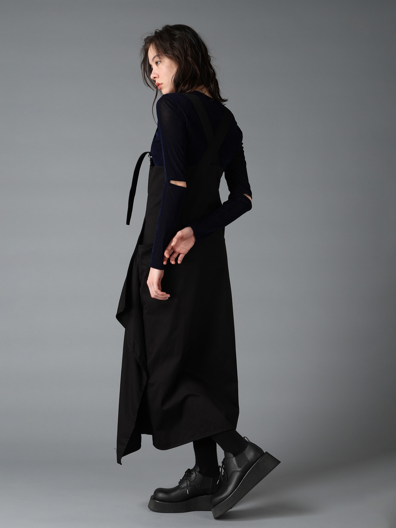 FLOCKED STRIPE ELBOW-CUT TULLE