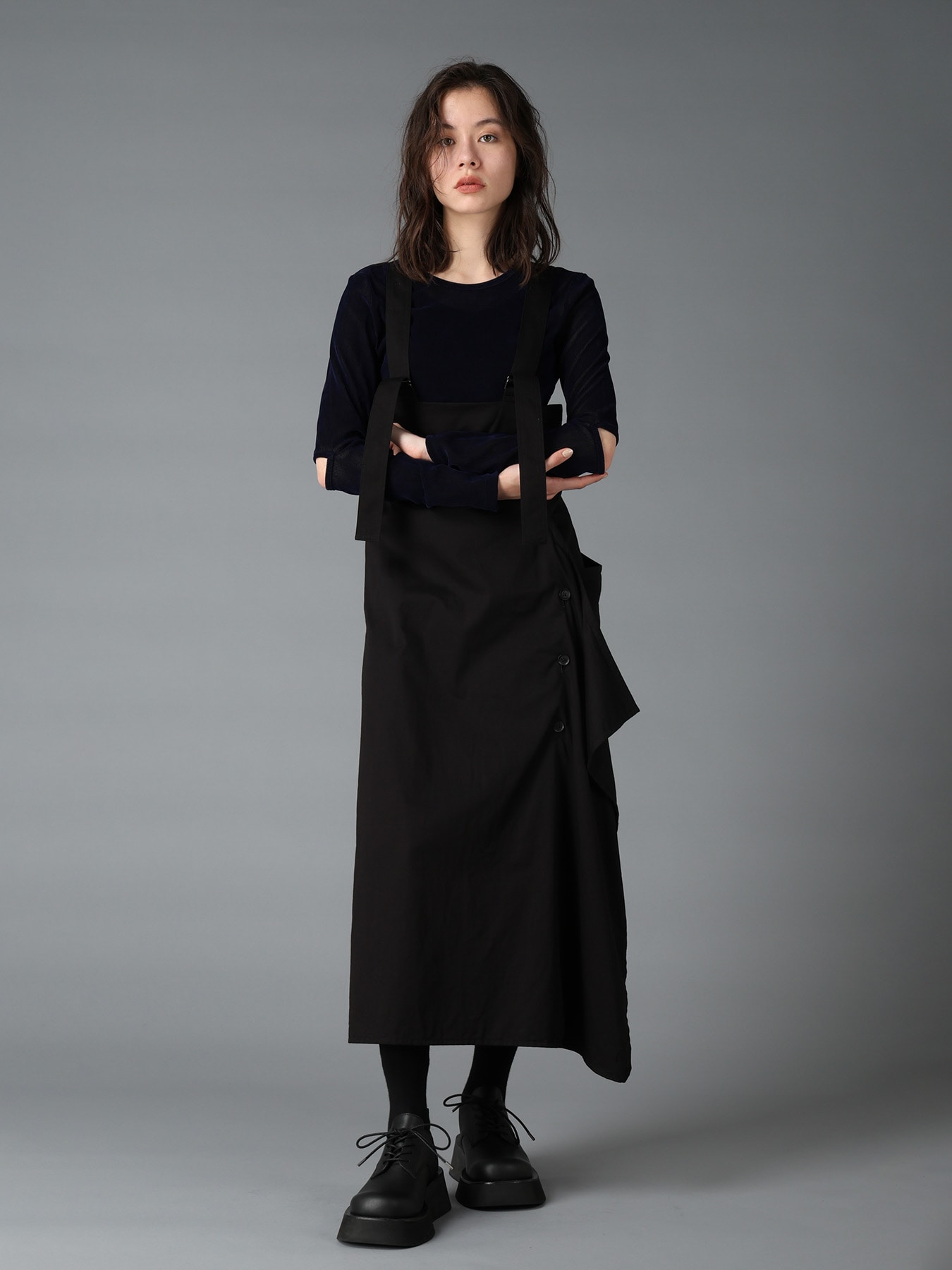 FLOCKED STRIPE ELBOW-CUT TULLE