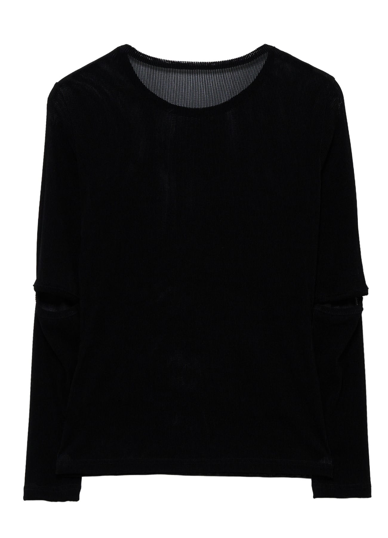 FLOCKED STRIPE ELBOW-CUT TULLE