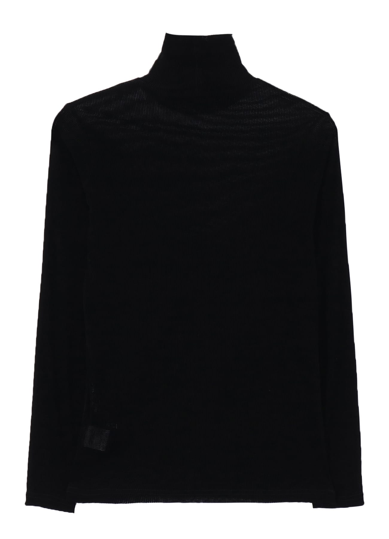 FLOCKED STRIPE HIGH-NECK TULLE