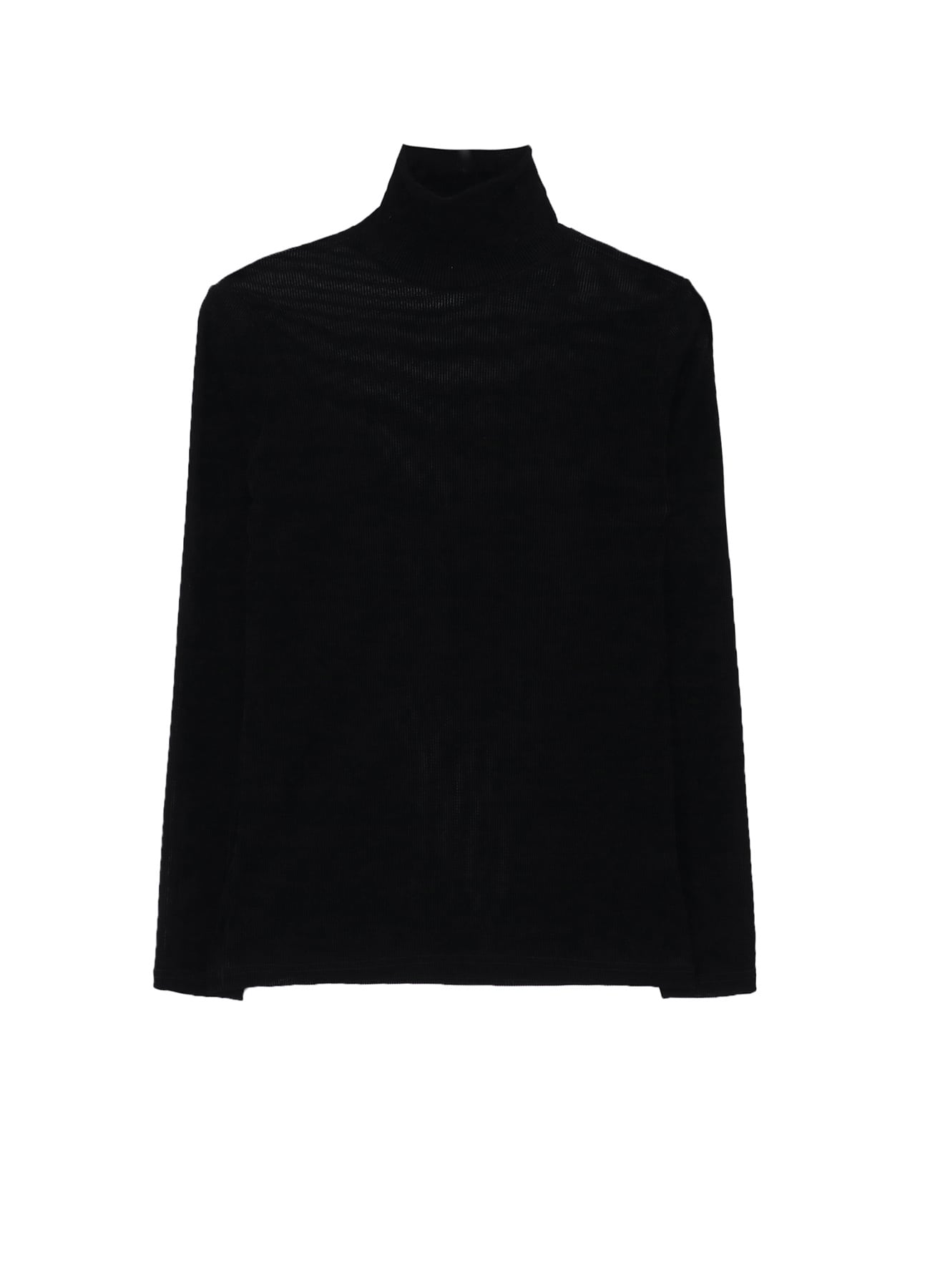 FLOCKED STRIPE HIGH-NECK TULLE