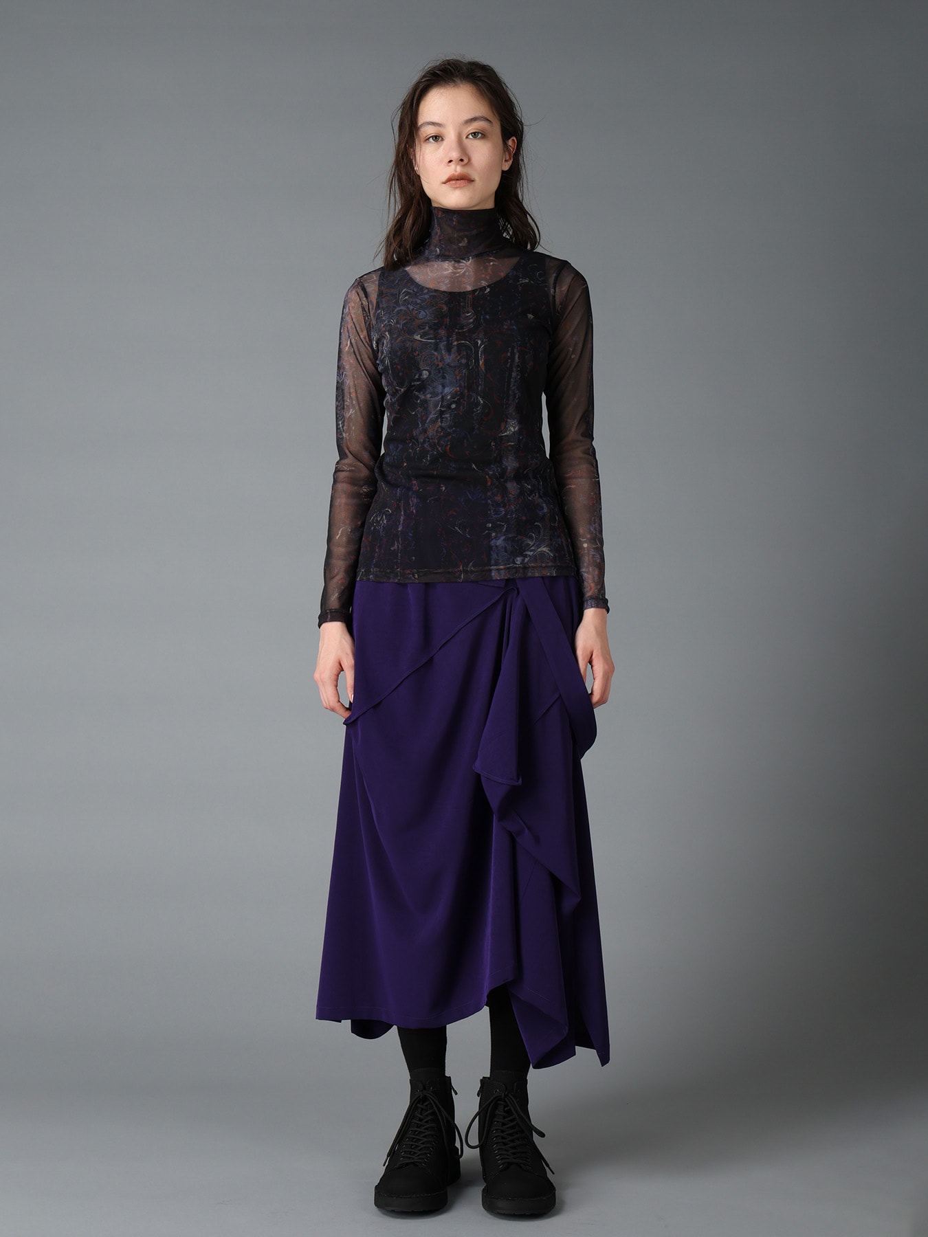 PAISLEY HIGH NECK SOFT TULLE