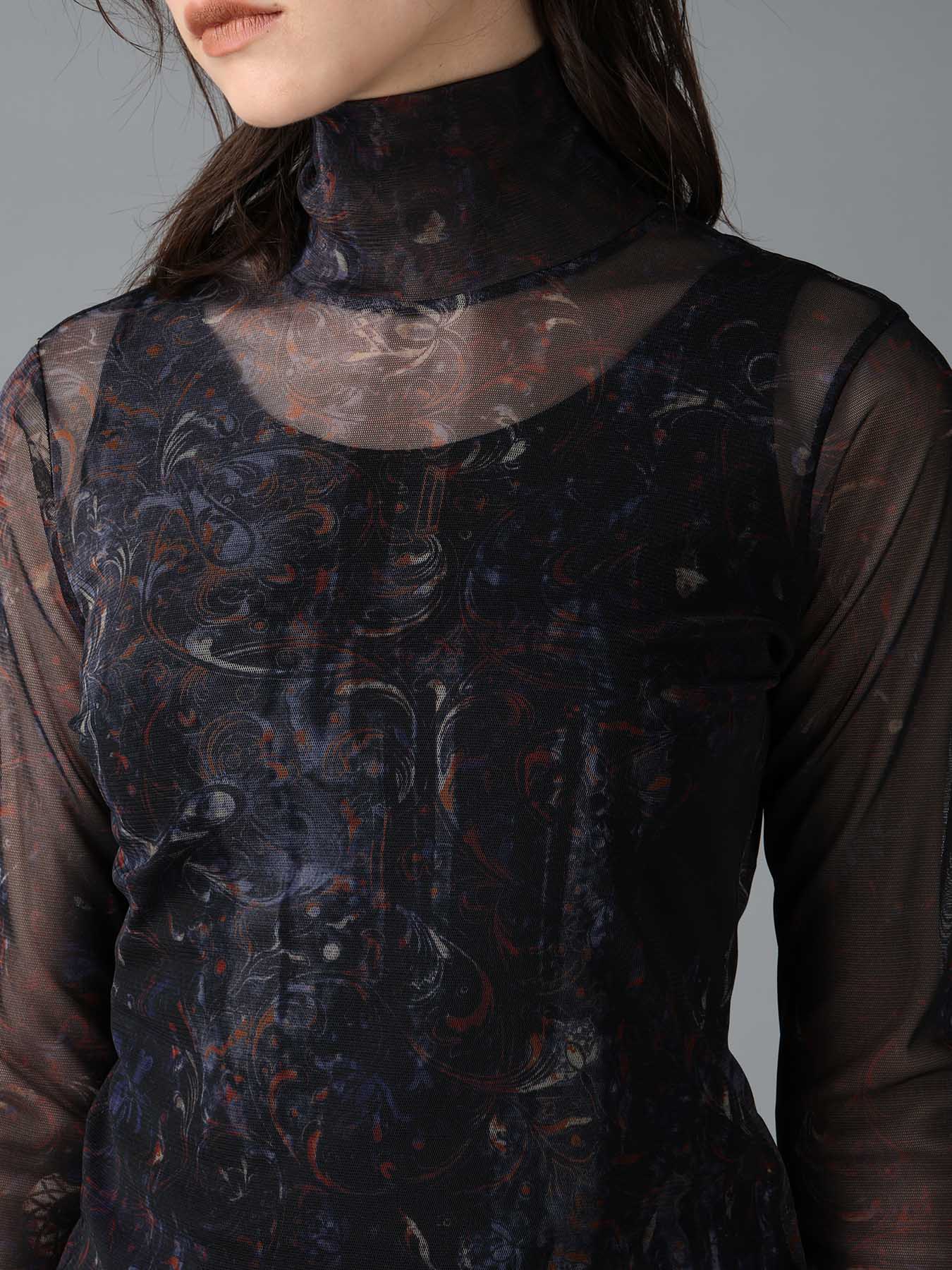 PAISLEY HIGH NECK SOFT TULLE