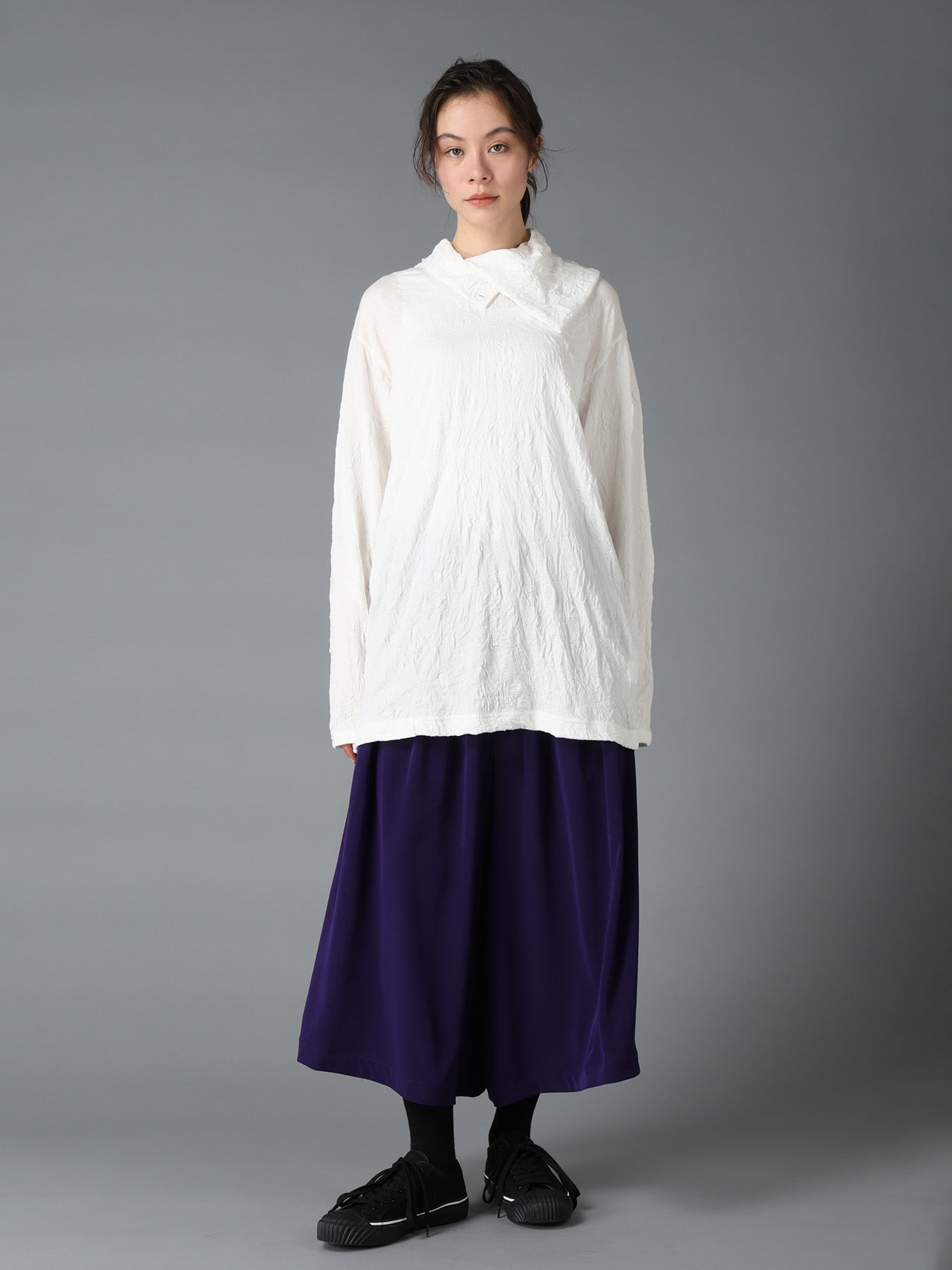 CATCH WASHER WRINKLE JERSEY TURTLENECK LONG SLEEVED T-SHIRT