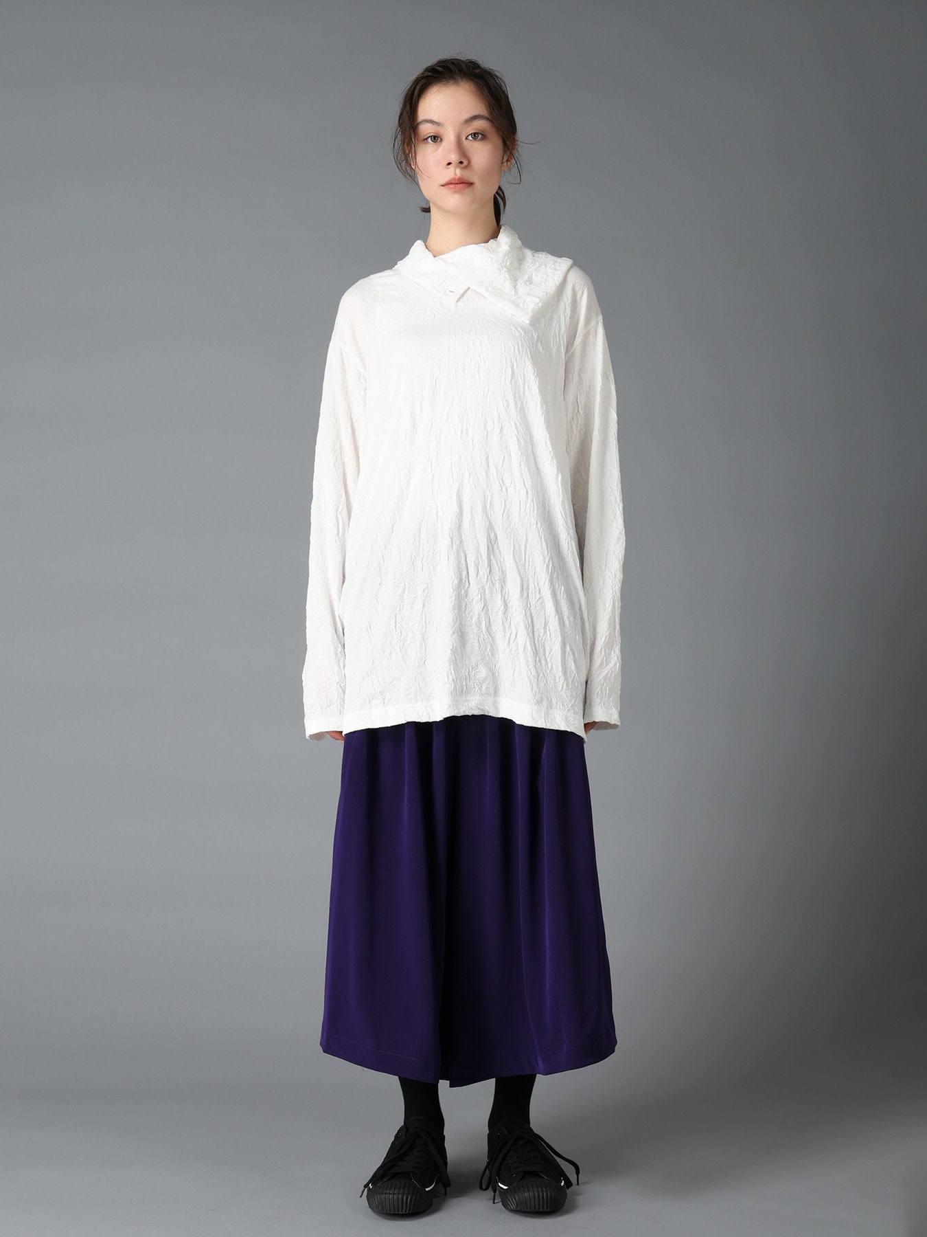 CATCH WASHER WRINKLE JERSEY TURTLENECK LONG SLEEVED T-SHIRT
