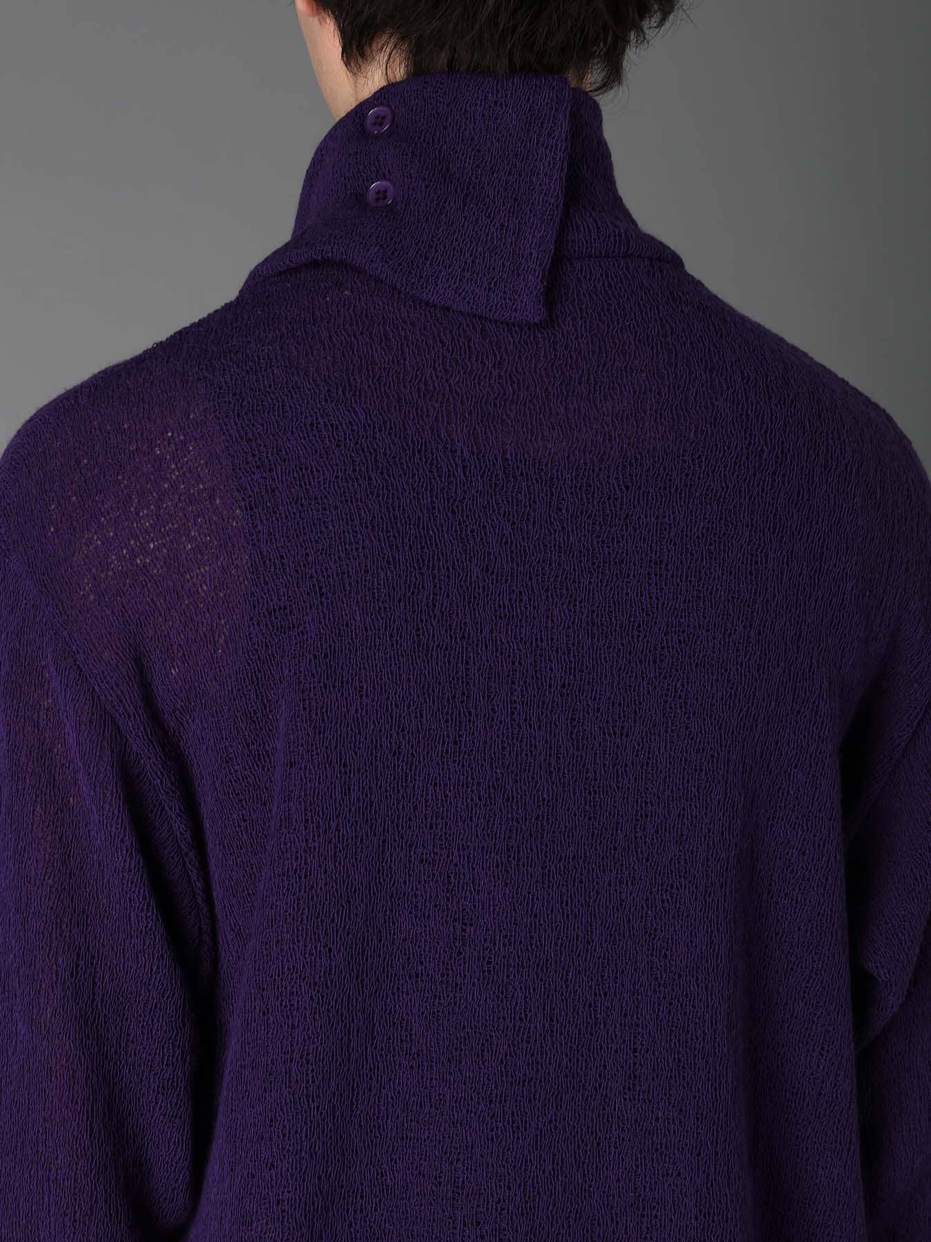 SPIDER WEB KNIT TURTLENECK LONG-SLEEVED T