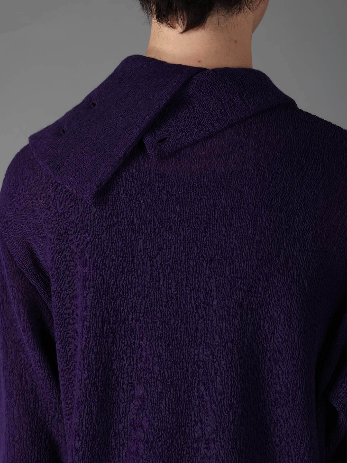 SPIDER WEB KNIT TURTLENECK LONG-SLEEVED T