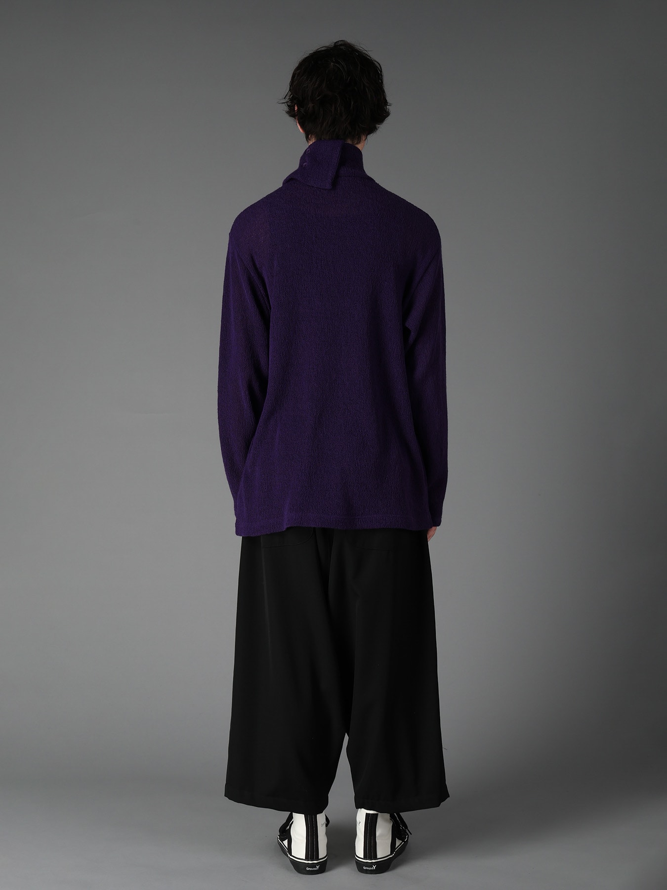 SPIDER WEB KNIT TURTLENECK LONG-SLEEVED T