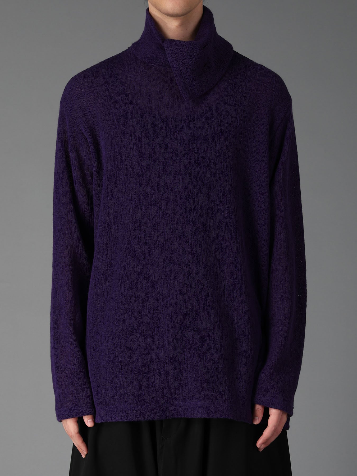 SPIDER WEB KNIT TURTLENECK LONG-SLEEVED T