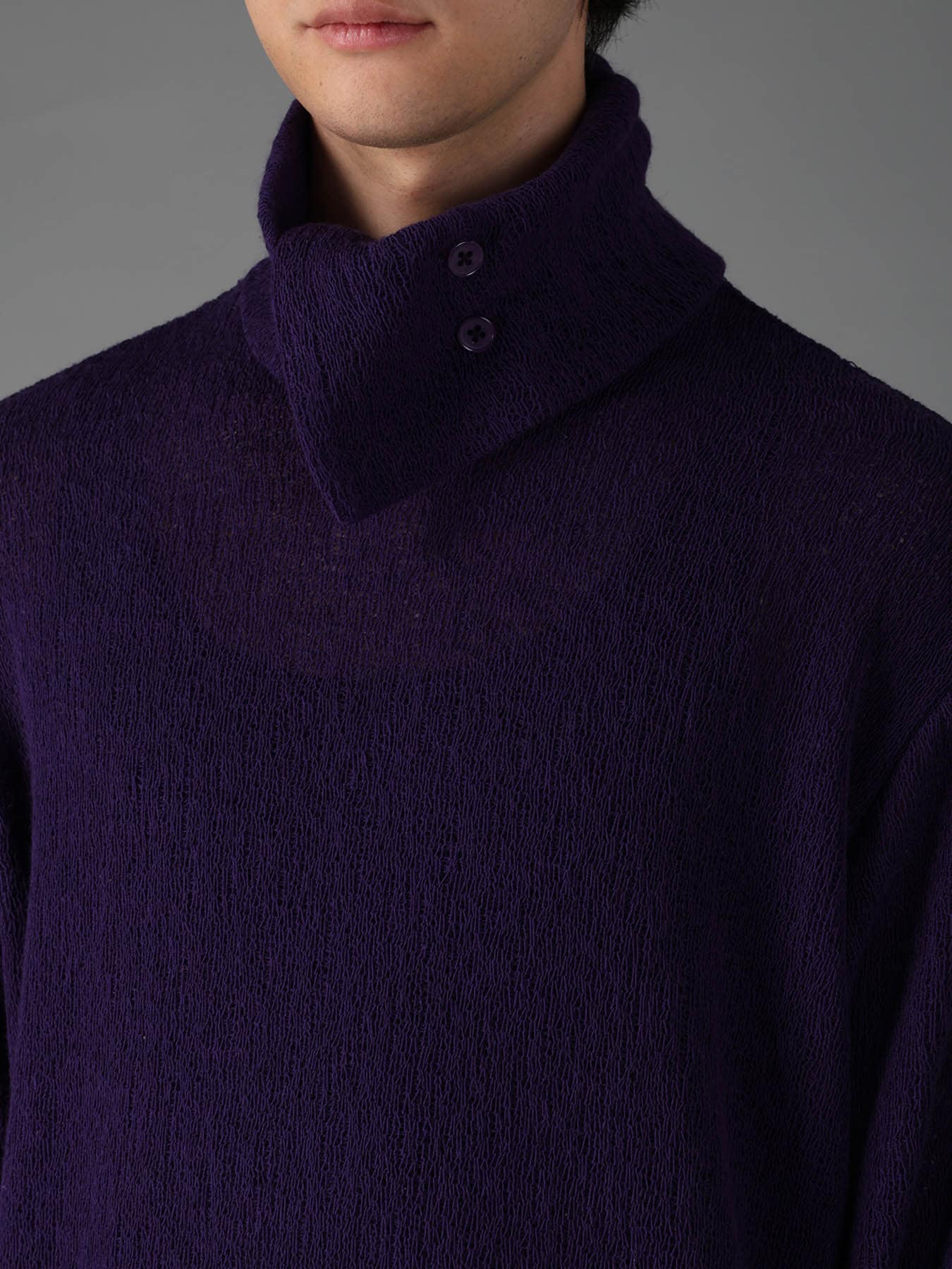 SPIDER WEB KNIT TURTLENECK LONG-SLEEVED T