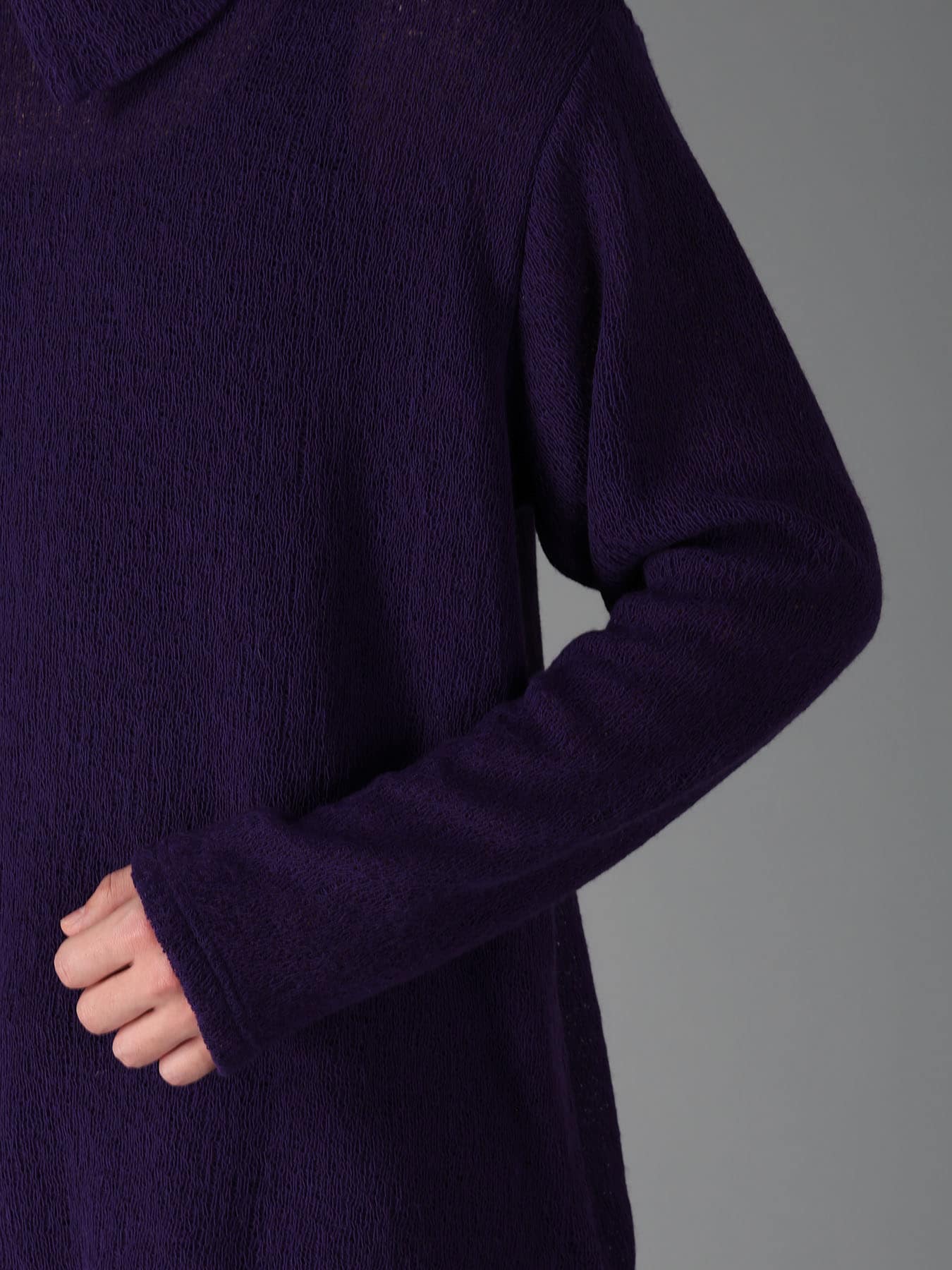 SPIDER WEB KNIT TURTLENECK LONG-SLEEVED T