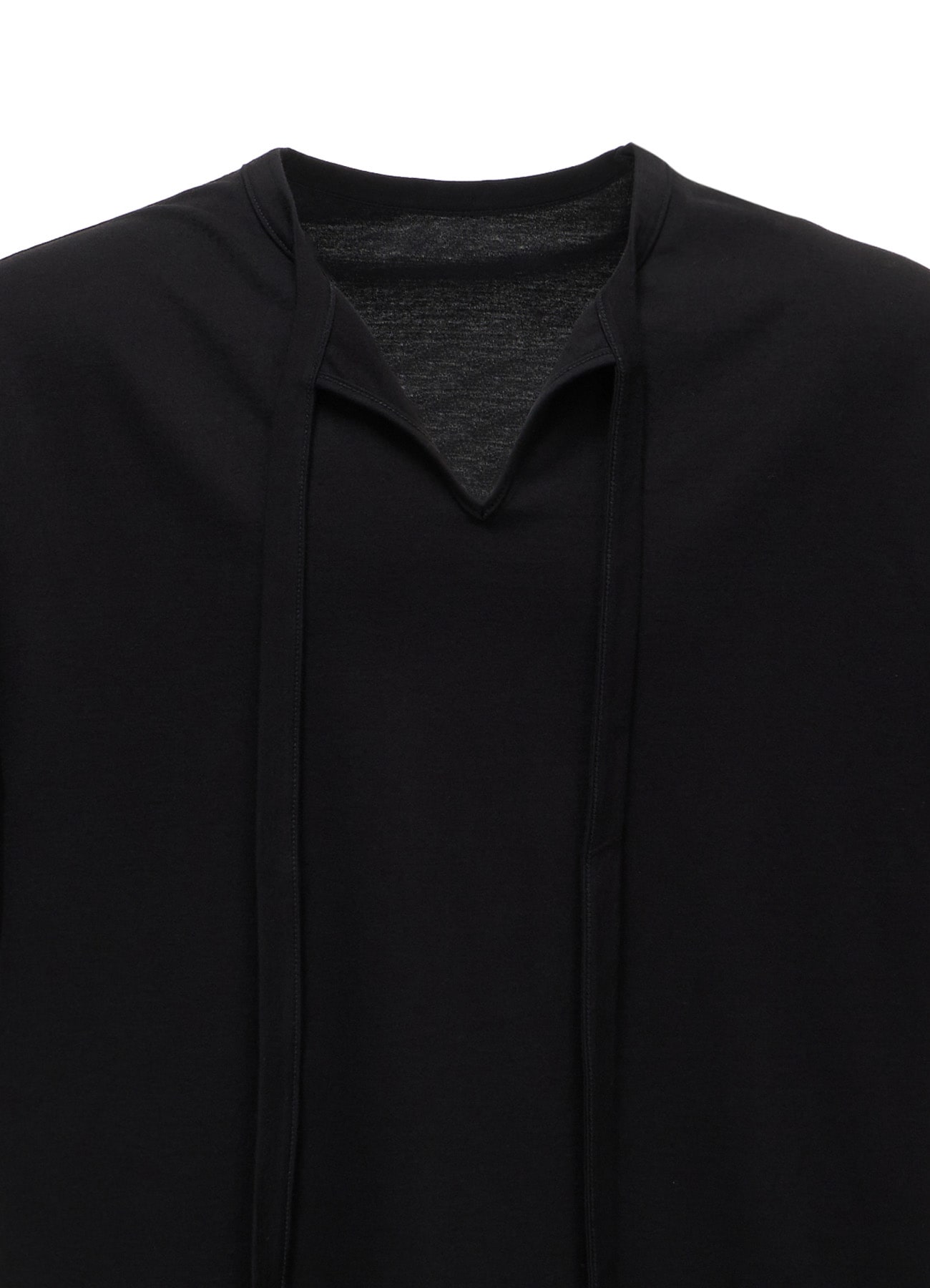 COTTON JERSEY FRONT SLIT COLLAR SHORT SLEEVED T