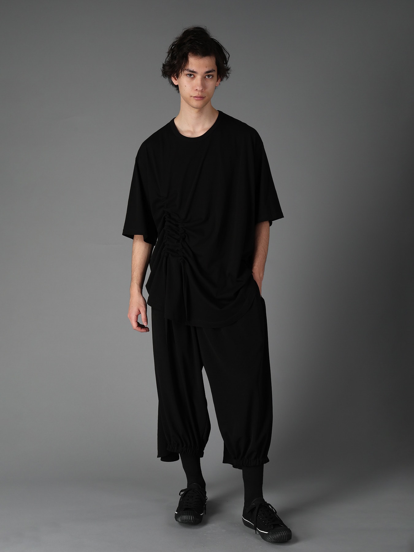 ULTIMA JERSEY SIDE GATHERED ROUND HEM T