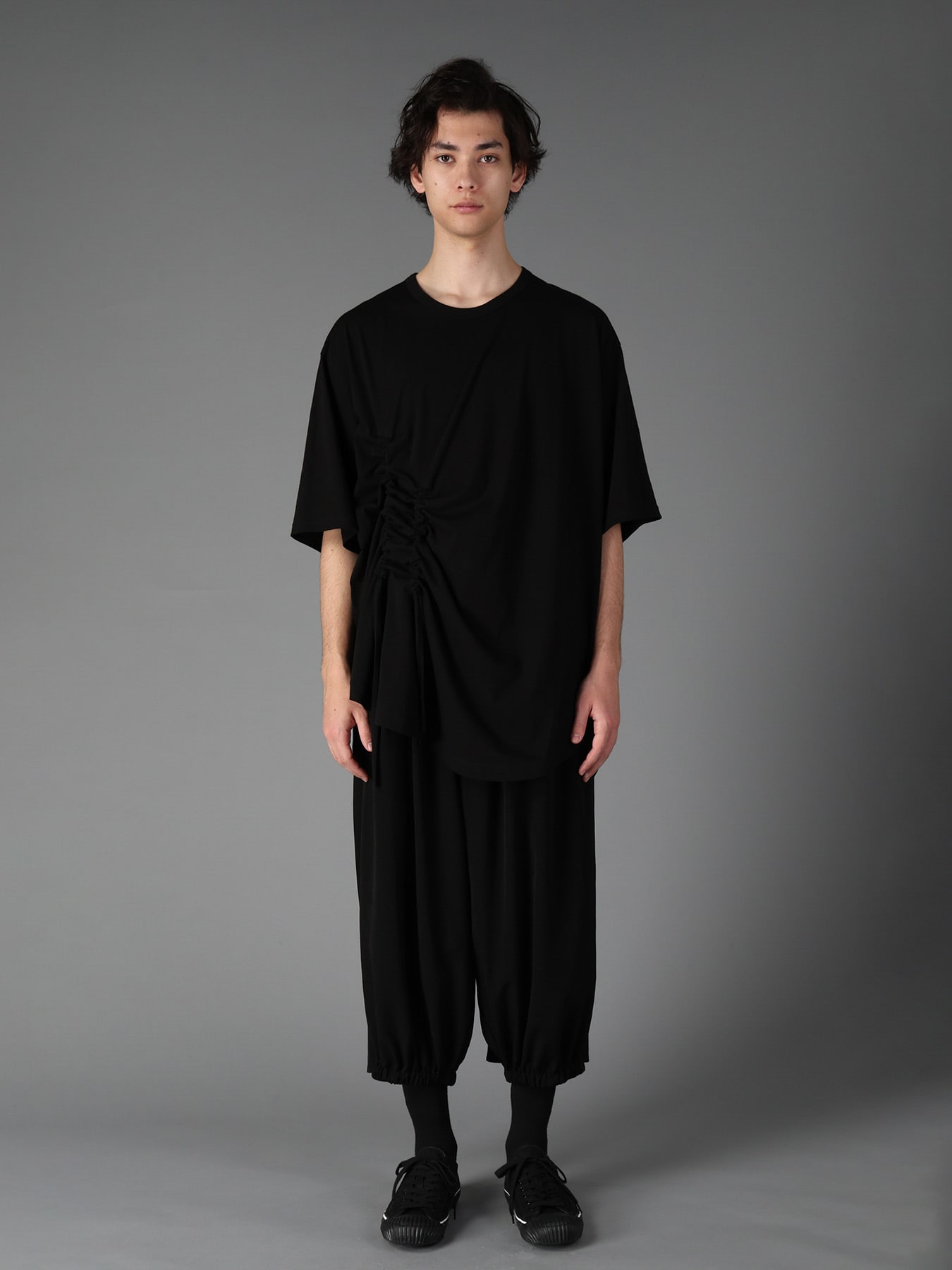 ULTIMA JERSEY SIDE GATHERED ROUND HEM T