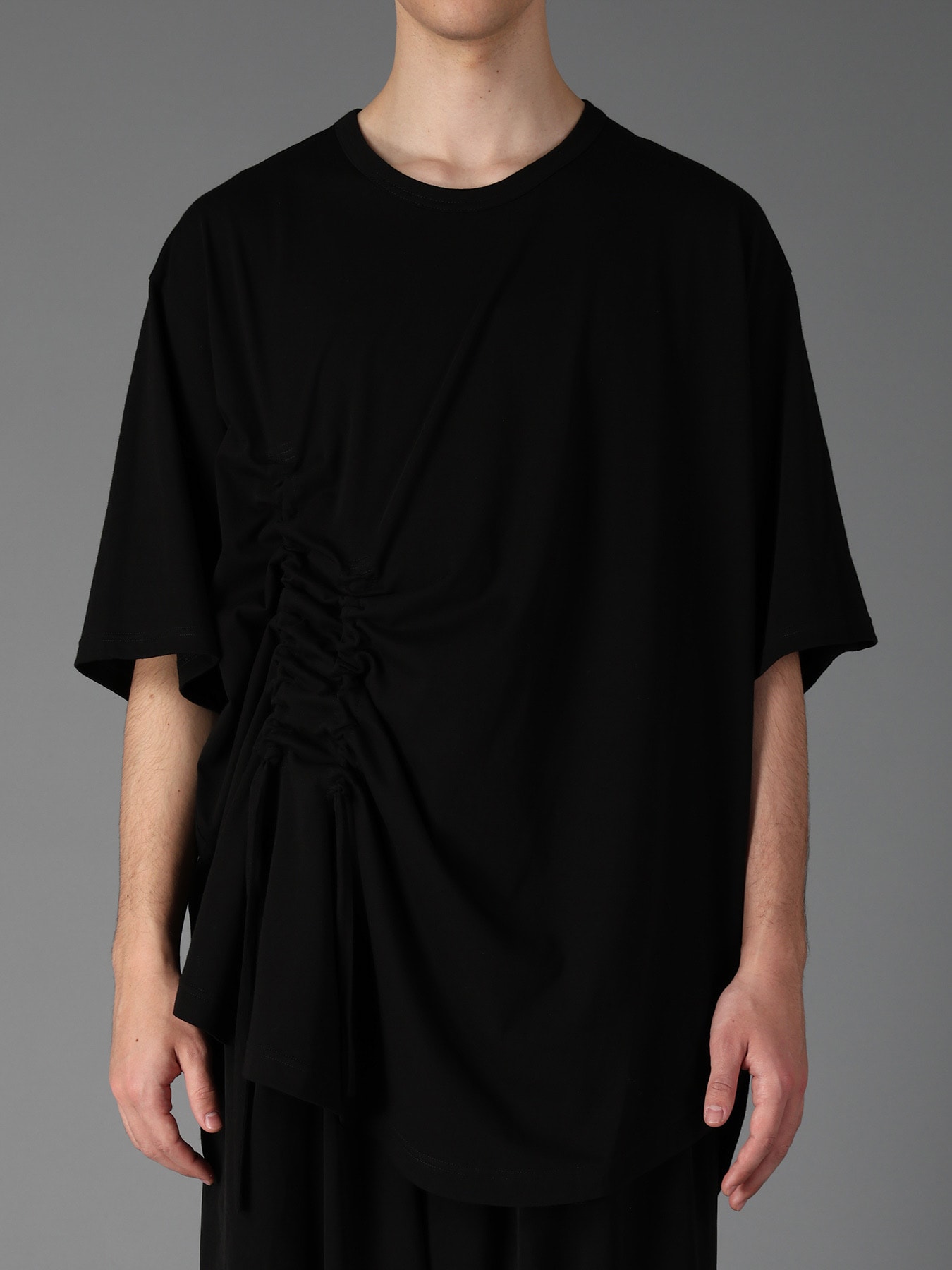 ULTIMA JERSEY SIDE GATHERED ROUND HEM T