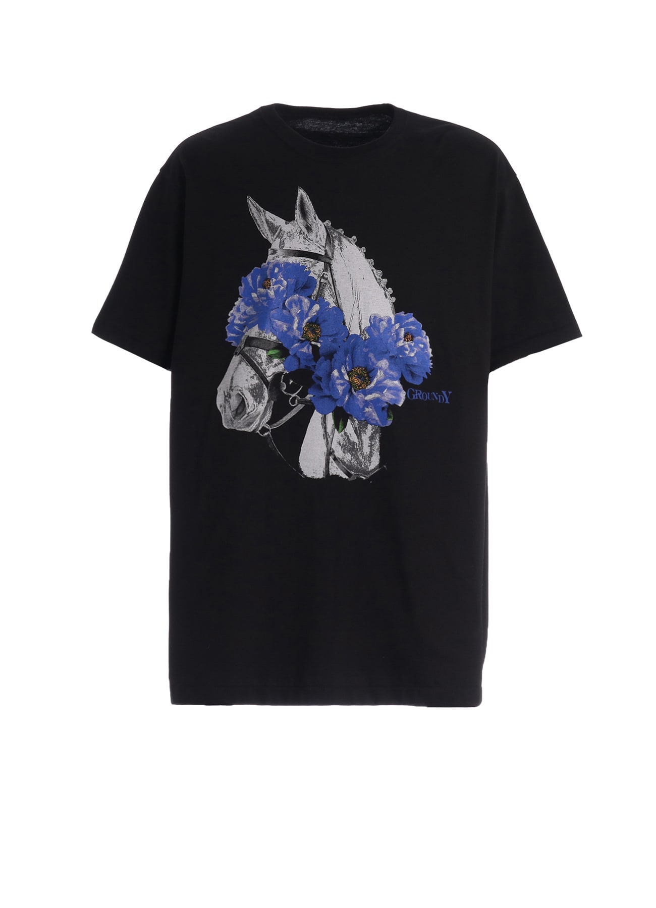 JERSEY HORSE AND BLUE PEONY T-SHIRT