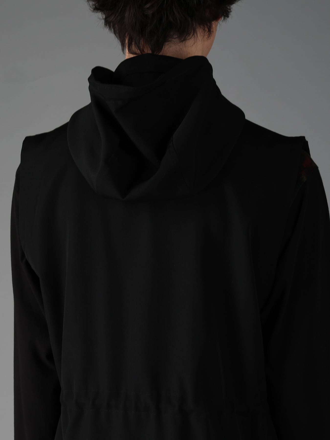 WOOL GABARDINE HOODED OUT POCKET JACKET
