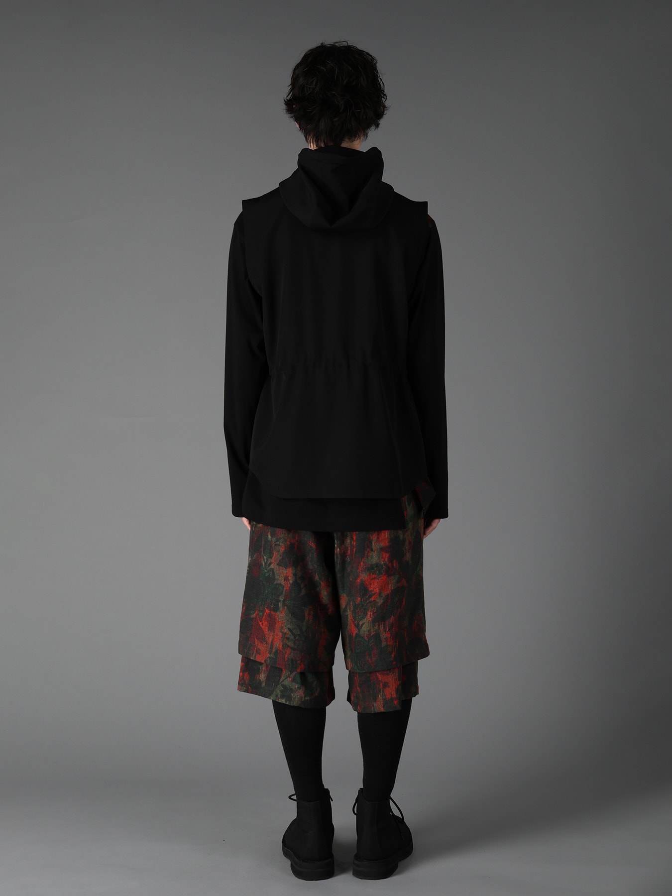 WOOL GABARDINE HOODED OUT POCKET JACKET