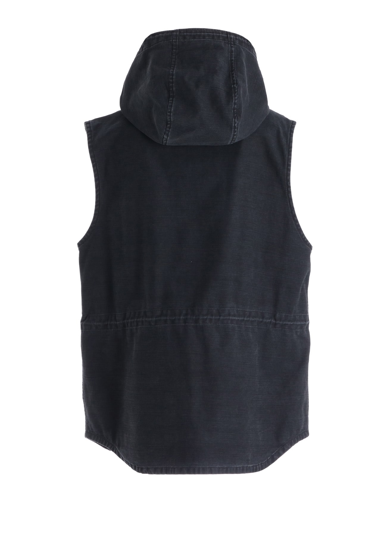 SULFUR DYED BACK SATIN HOODED OUTPOCKET VEST